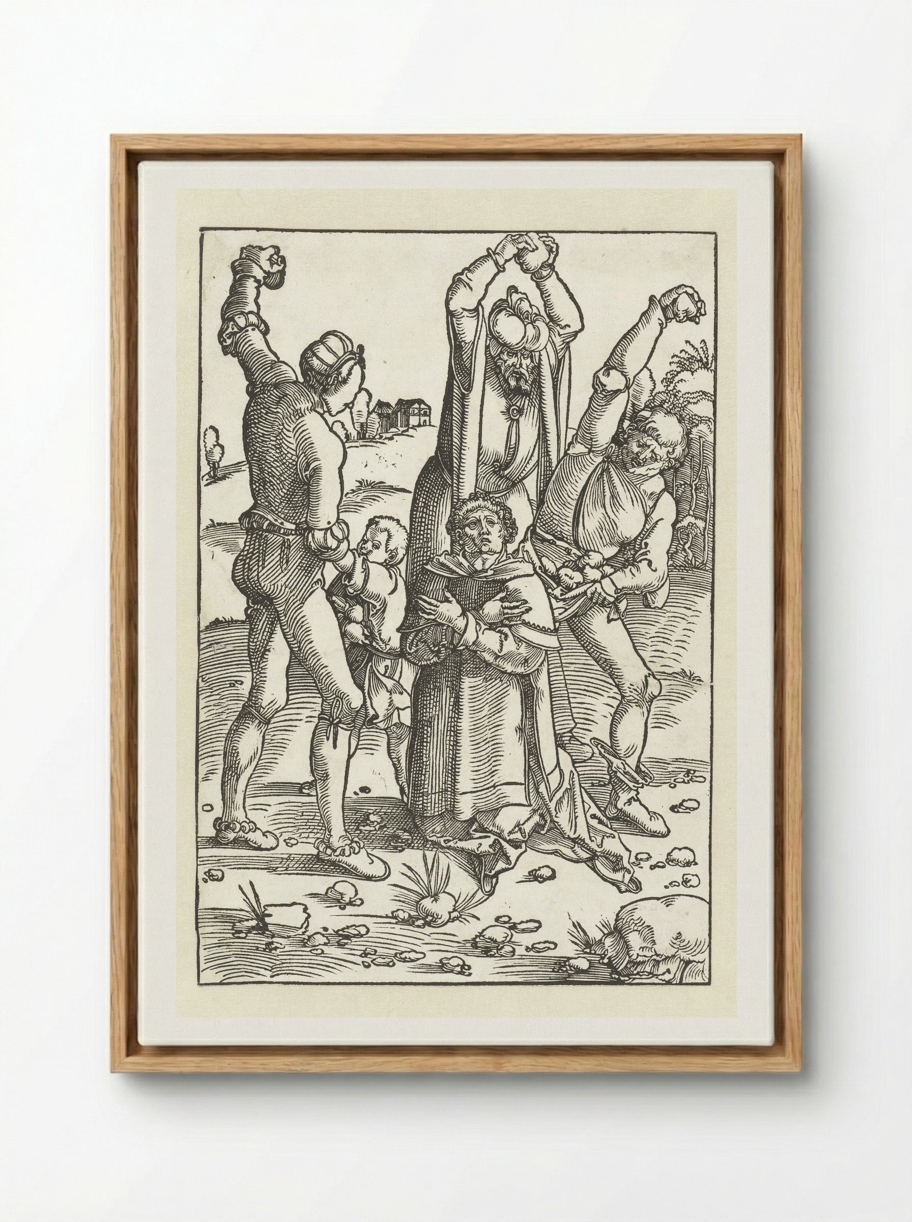 The Stoning of Saint Stephen - Hans Baldung Grien - Framed Canvas Wood