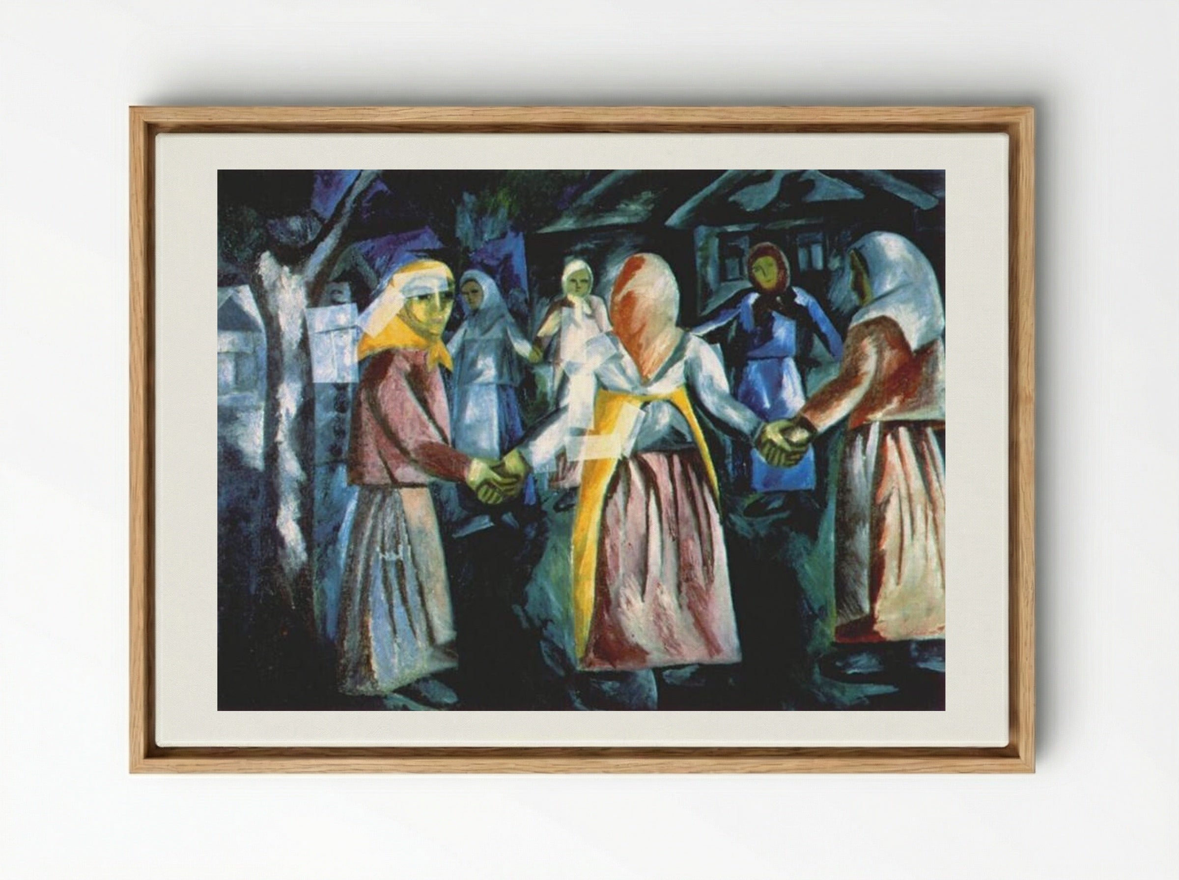 Round Dance - Natalia Goncharova - Framed Canvas Wood