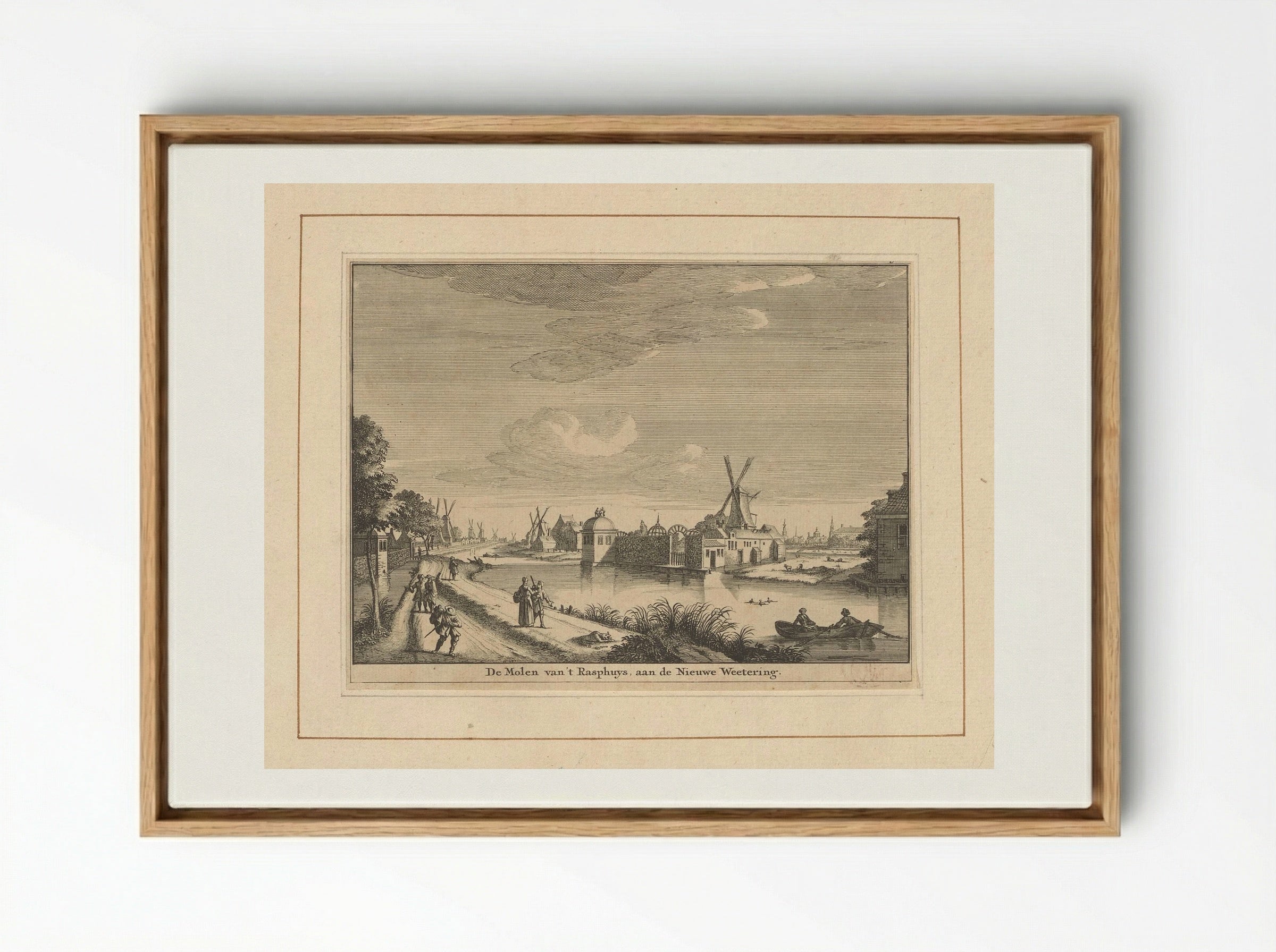 Gezicht op de Rasphuismolen te Amsterdam - Jan Goeree - Framed Canvas Wood
