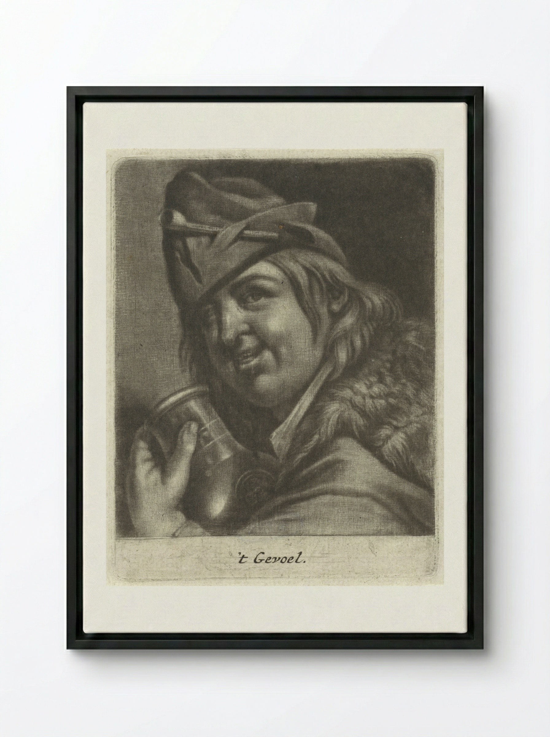 Het Gevoel (Sense of Touch) - Jacob Toorenvliet - Framed Canvas Black