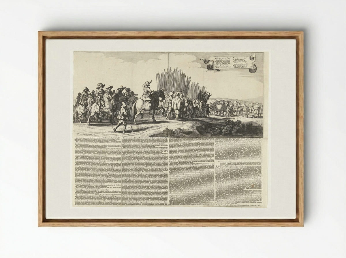 Uittocht van het Spaanse leger uit Maastricht, 1632 (platen 5 en 6) - Jan van de Velde II - Framed Canvas Wood