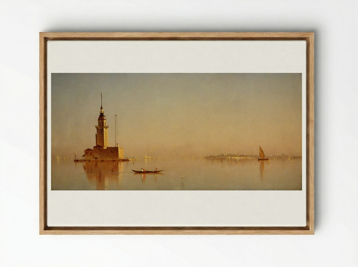 Leander's Tower on the Bosporus - Sanford Robinson Gifford - Framed Canvas Wood