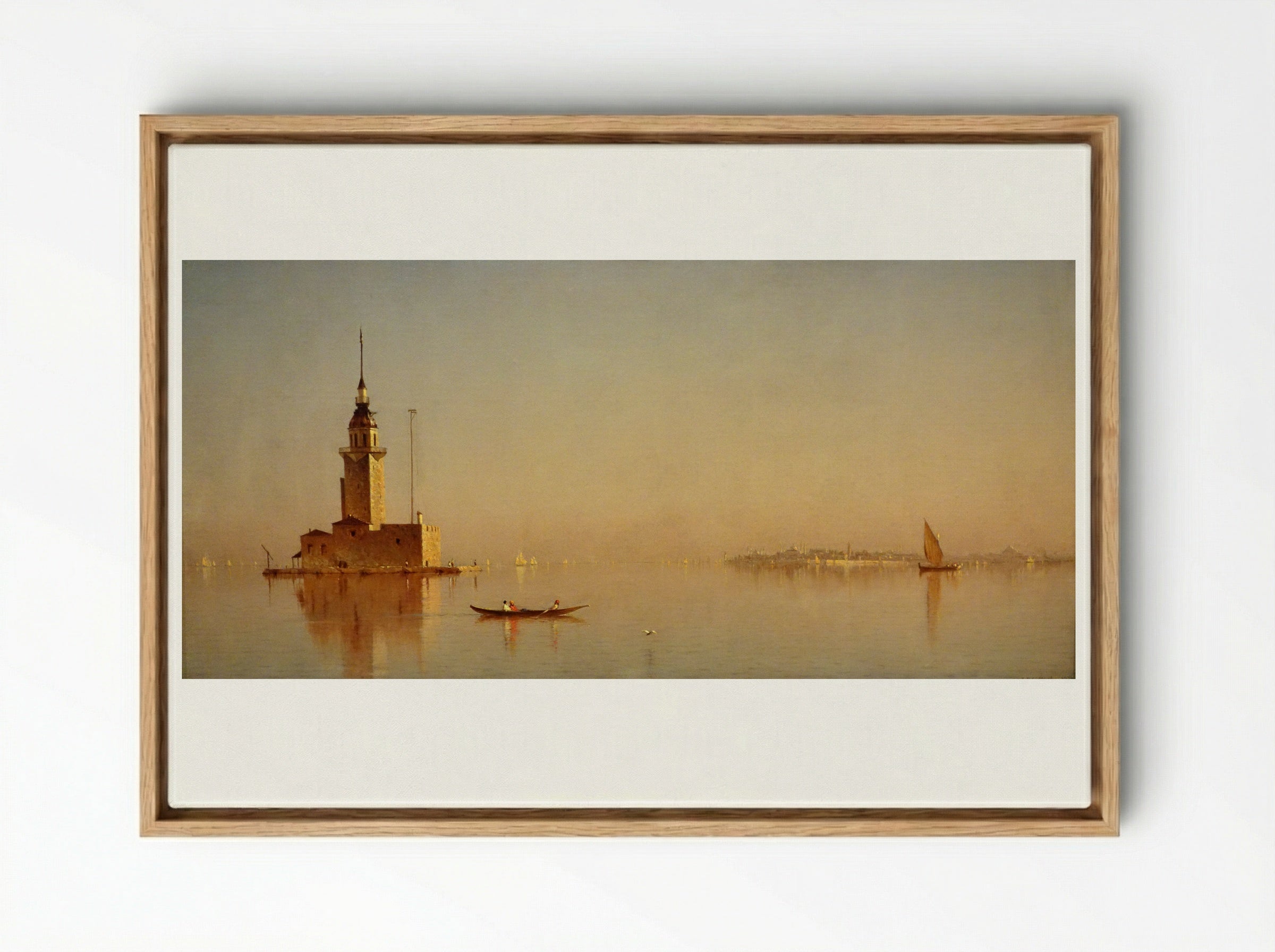 Leander's Tower on the Bosporus - Sanford Robinson Gifford - Framed Canvas Wood