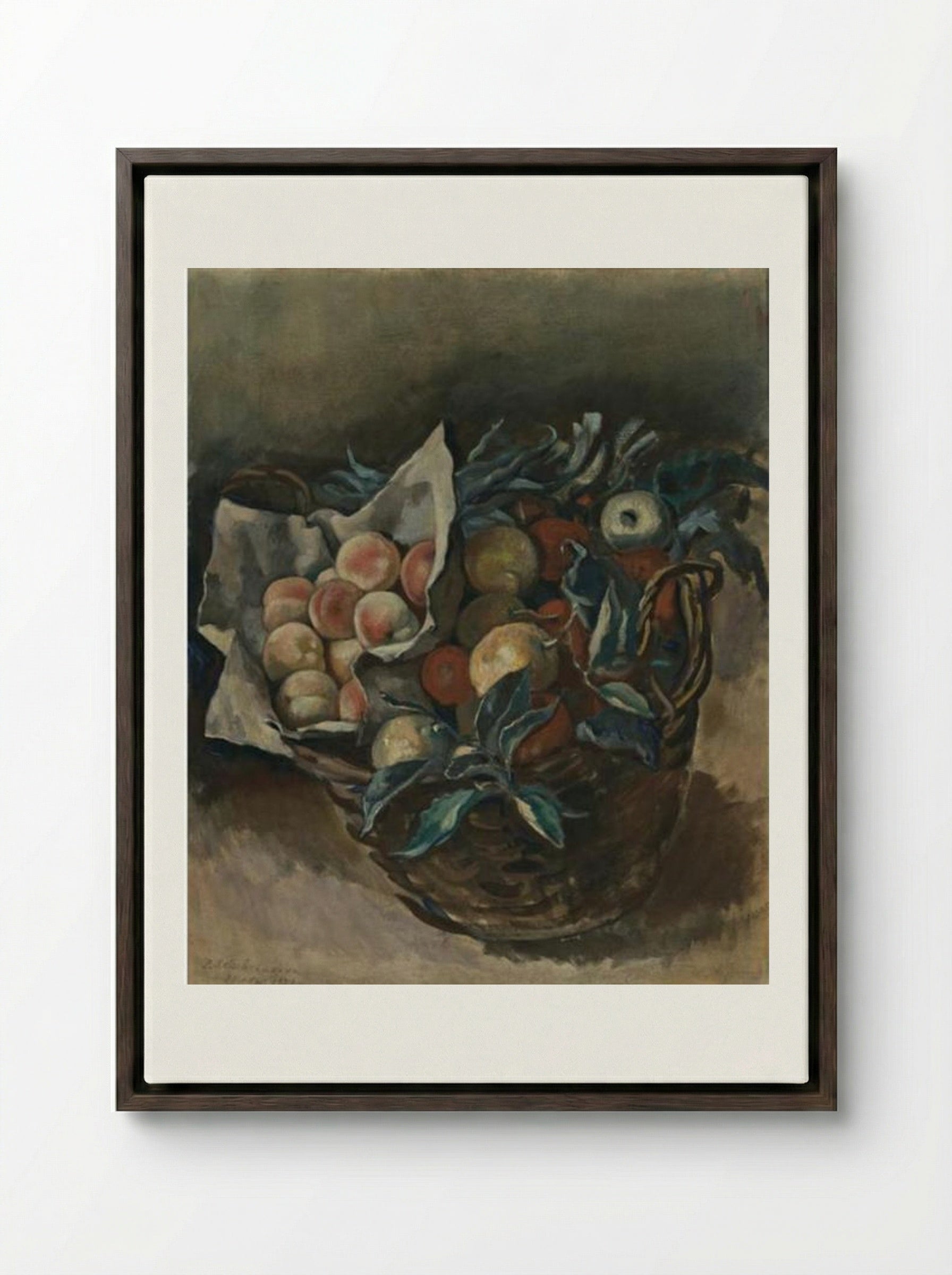 Fruit Piece - Zinaida Serebriakova - Framed Canvas Dark Wood