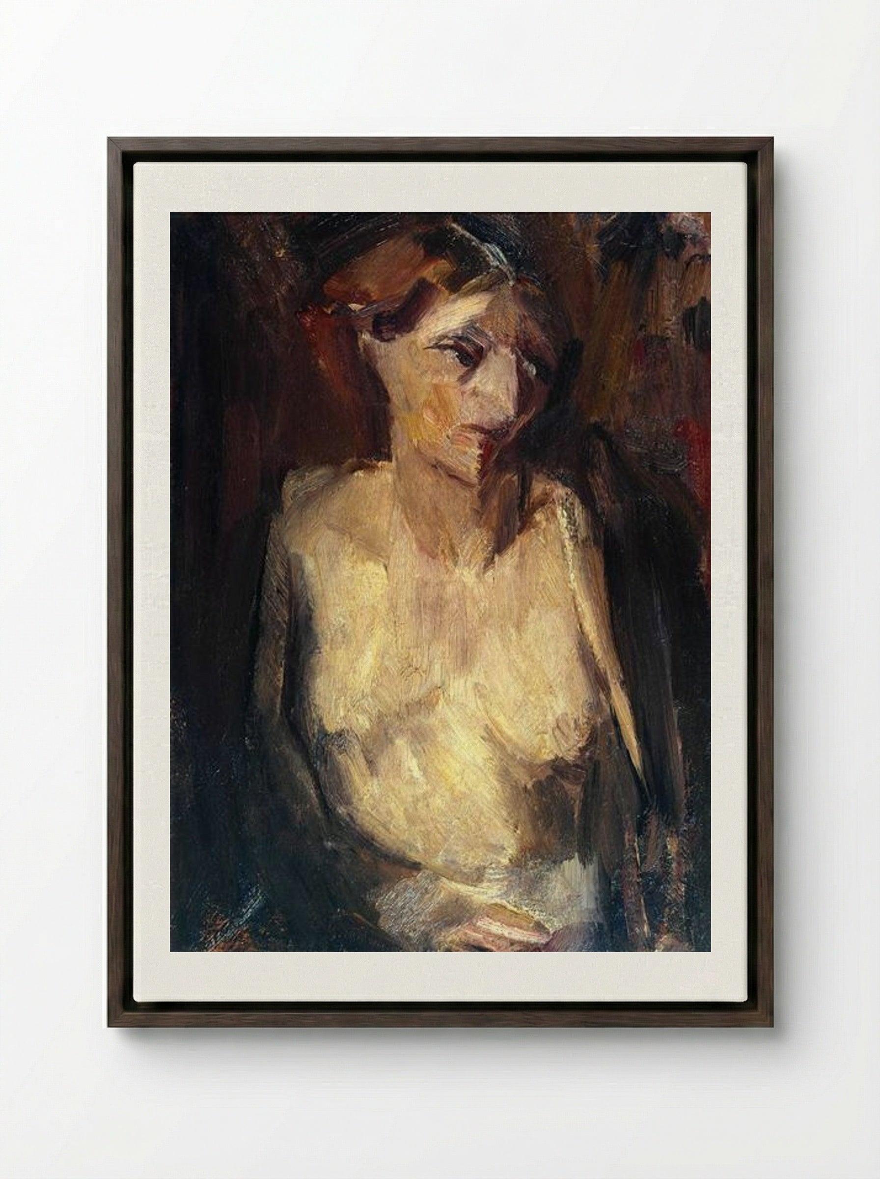 Lilian - David Bomberg - Framed Canvas Dark Wood