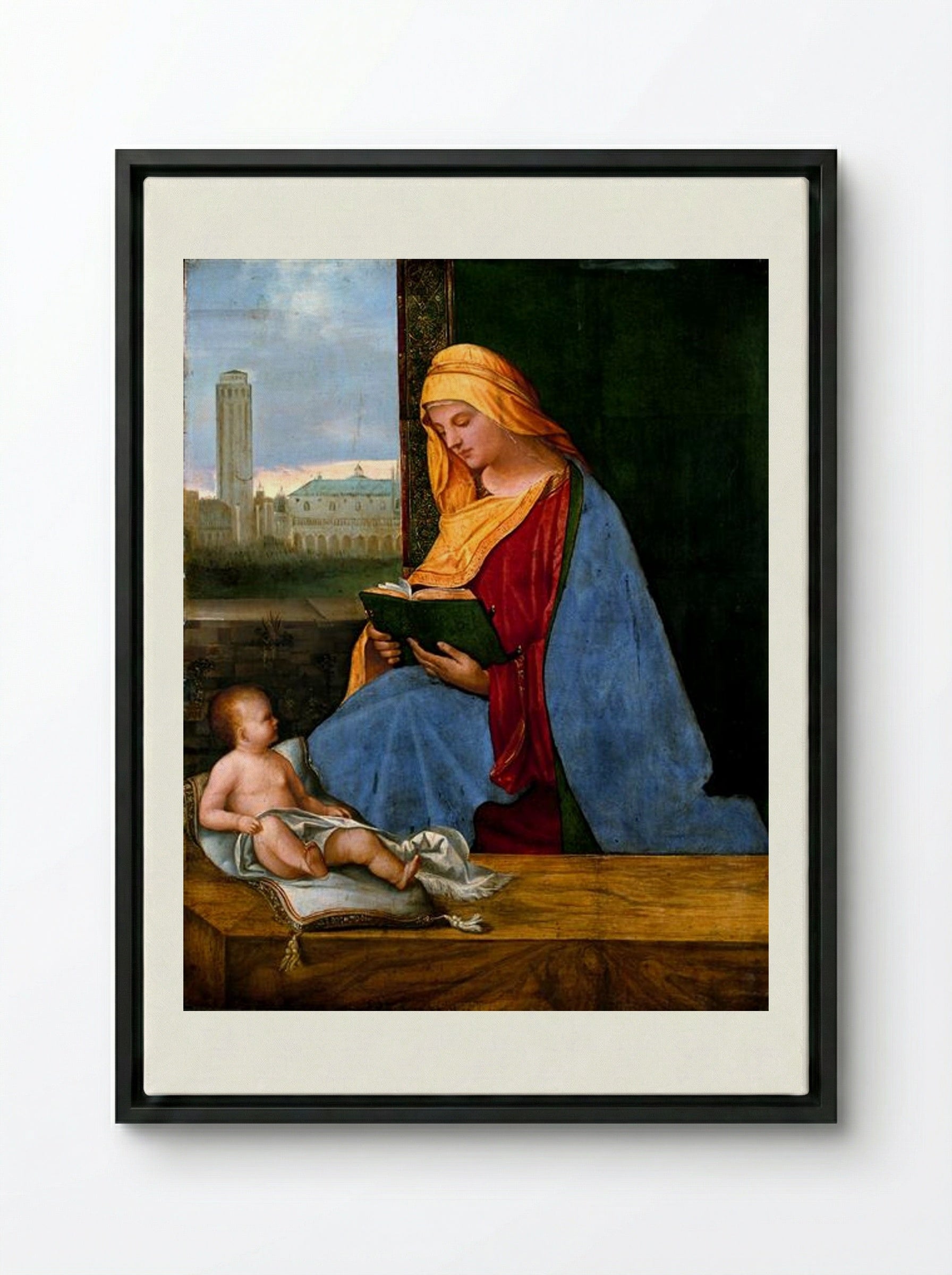 Virgin and Child (The Tallard Madonna) - Giorgione - Framed Canvas Black