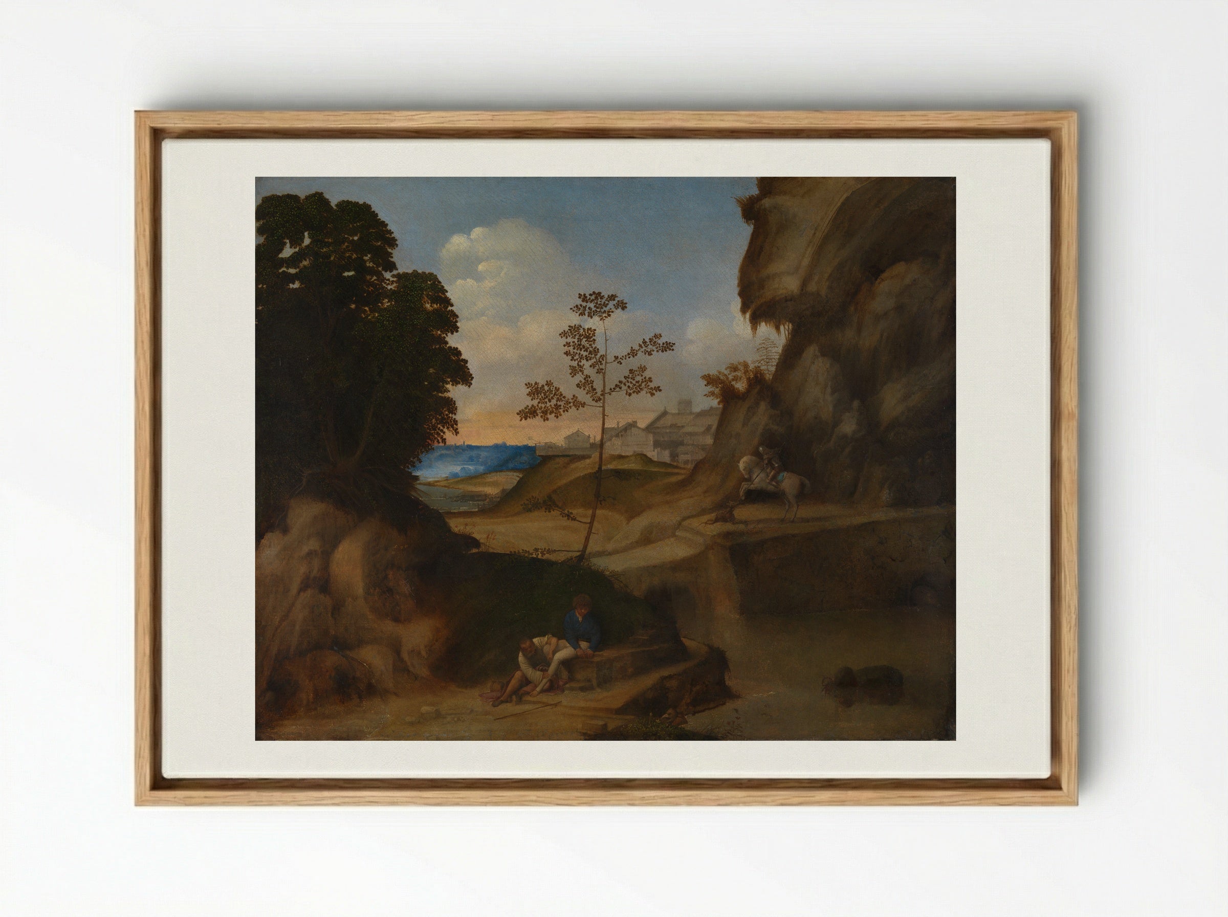 The Sunset - Giorgione - Framed Canvas Wood