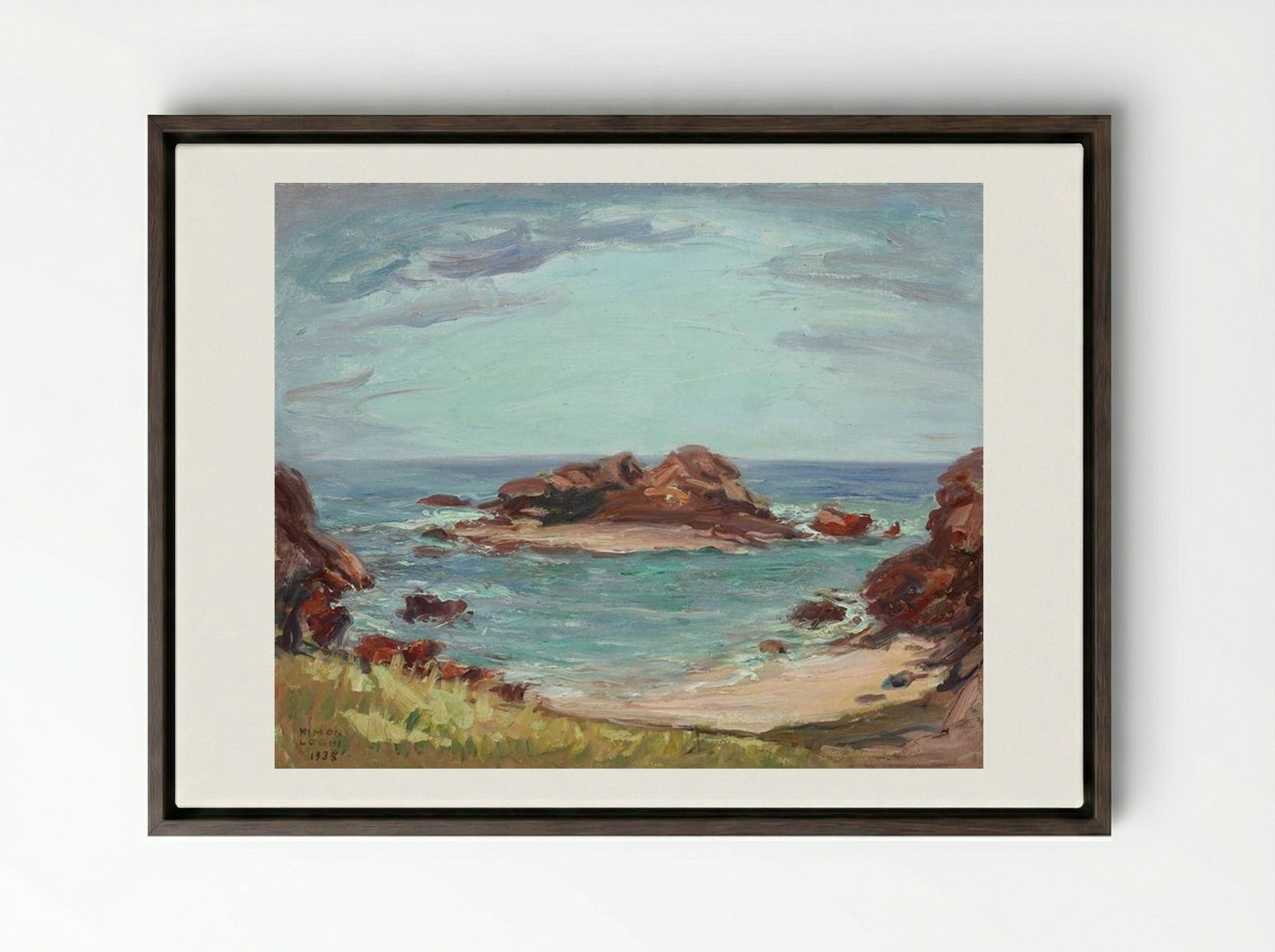 Marina - Kimon Loghi - Framed Canvas Dark Wood
