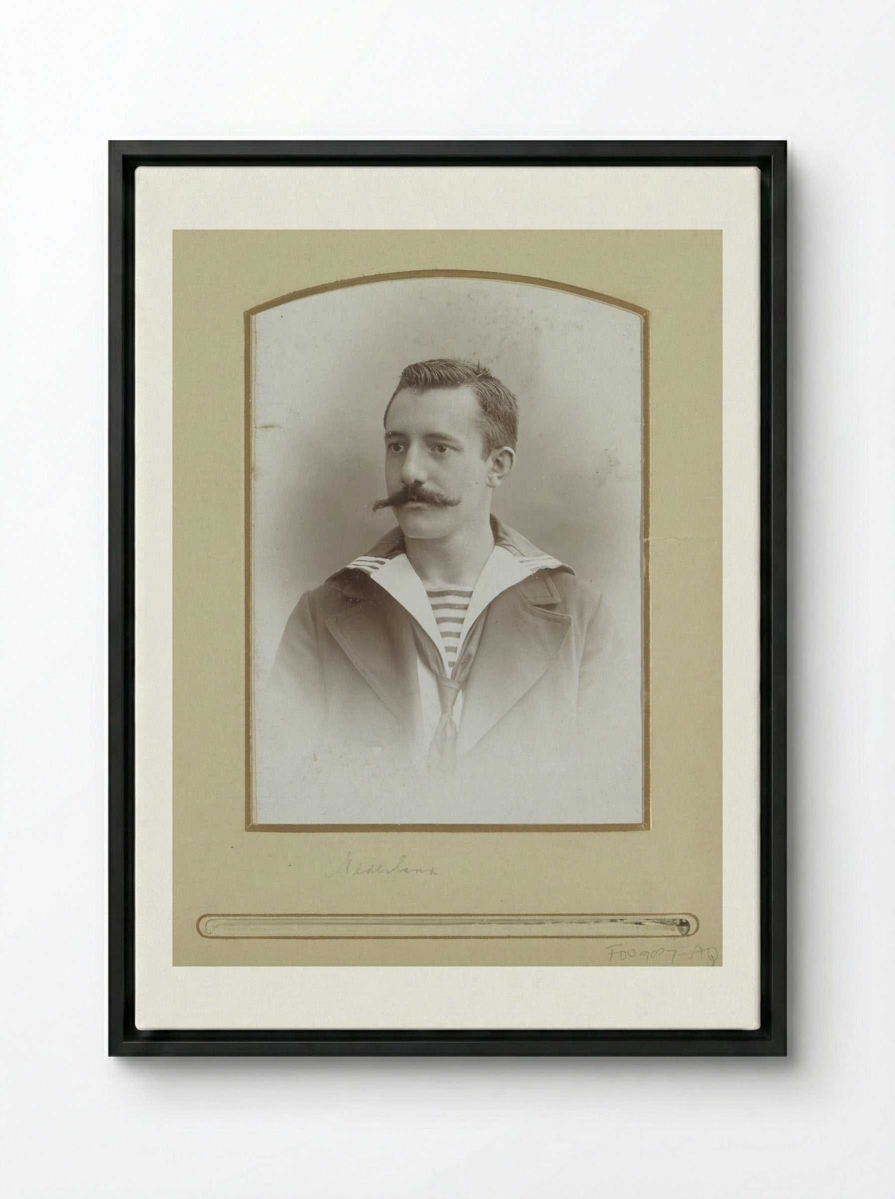 Portrait of a Dutch Sailor - Machiel Hendricus Laddé - Framed Canvas Black