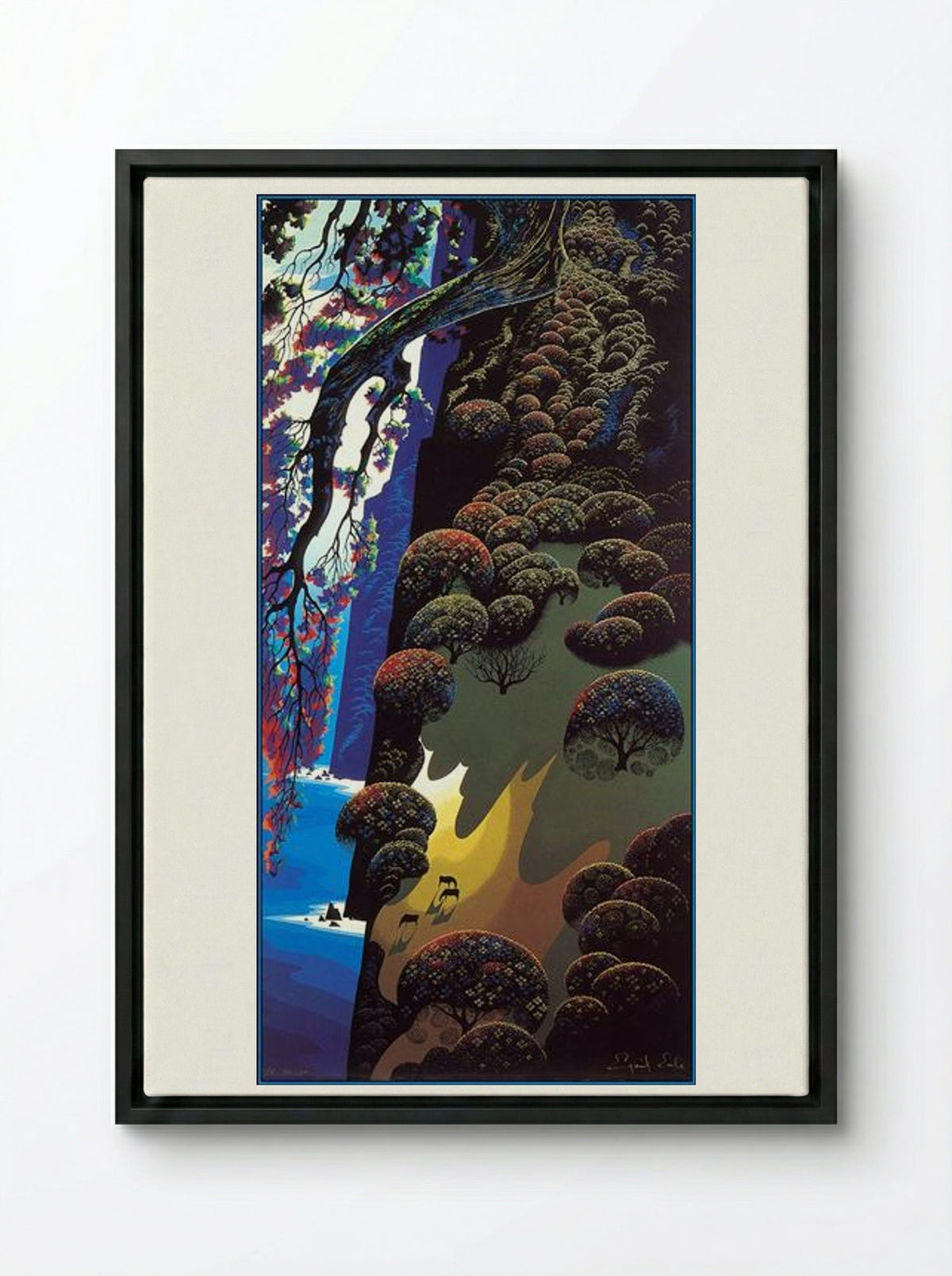 Enchanted Coast - Eyvind Earle - Framed Canvas Black