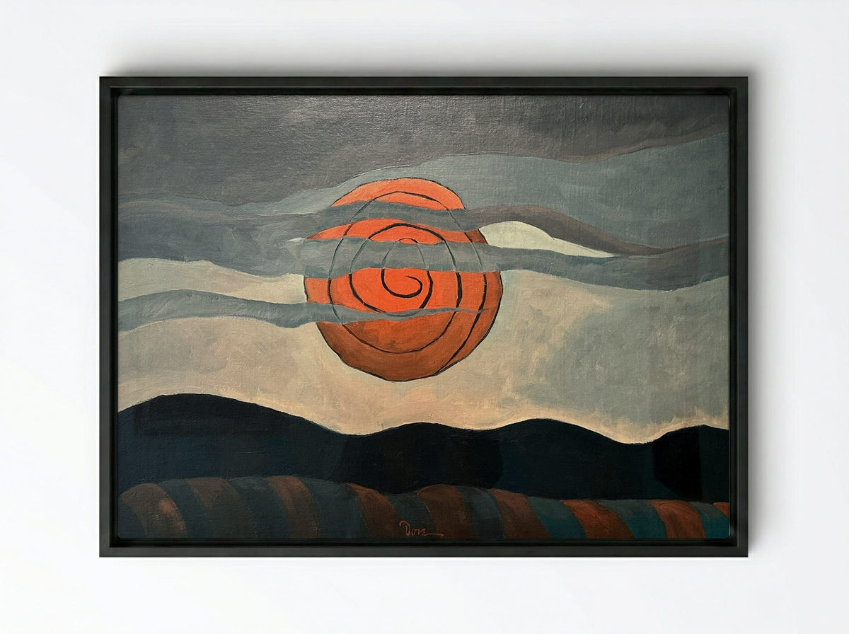 Red Sun - Arthur Dove - Framed Canvas Black