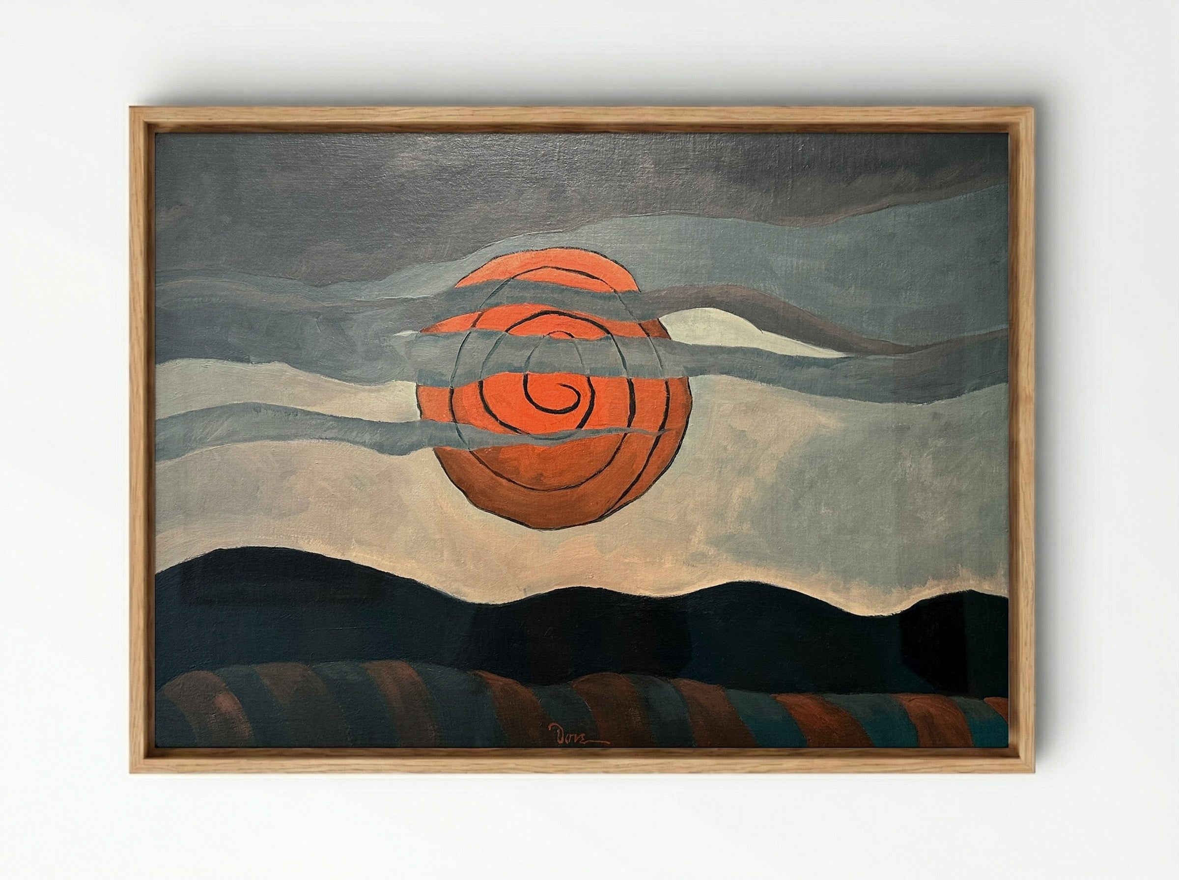Red Sun - Arthur Dove - Framed Canvas Wood