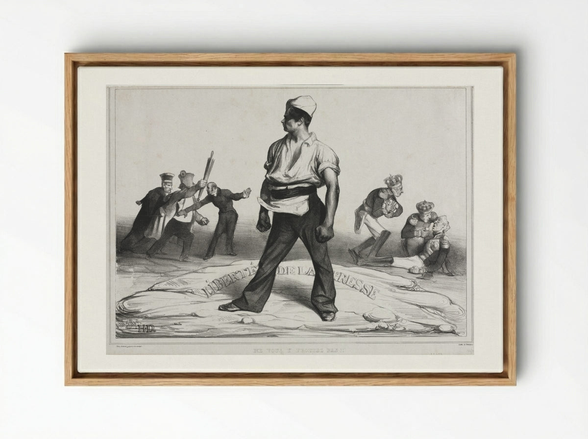 Ne vous y frottez pas! - Honoré Daumier - Framed Canvas Wood