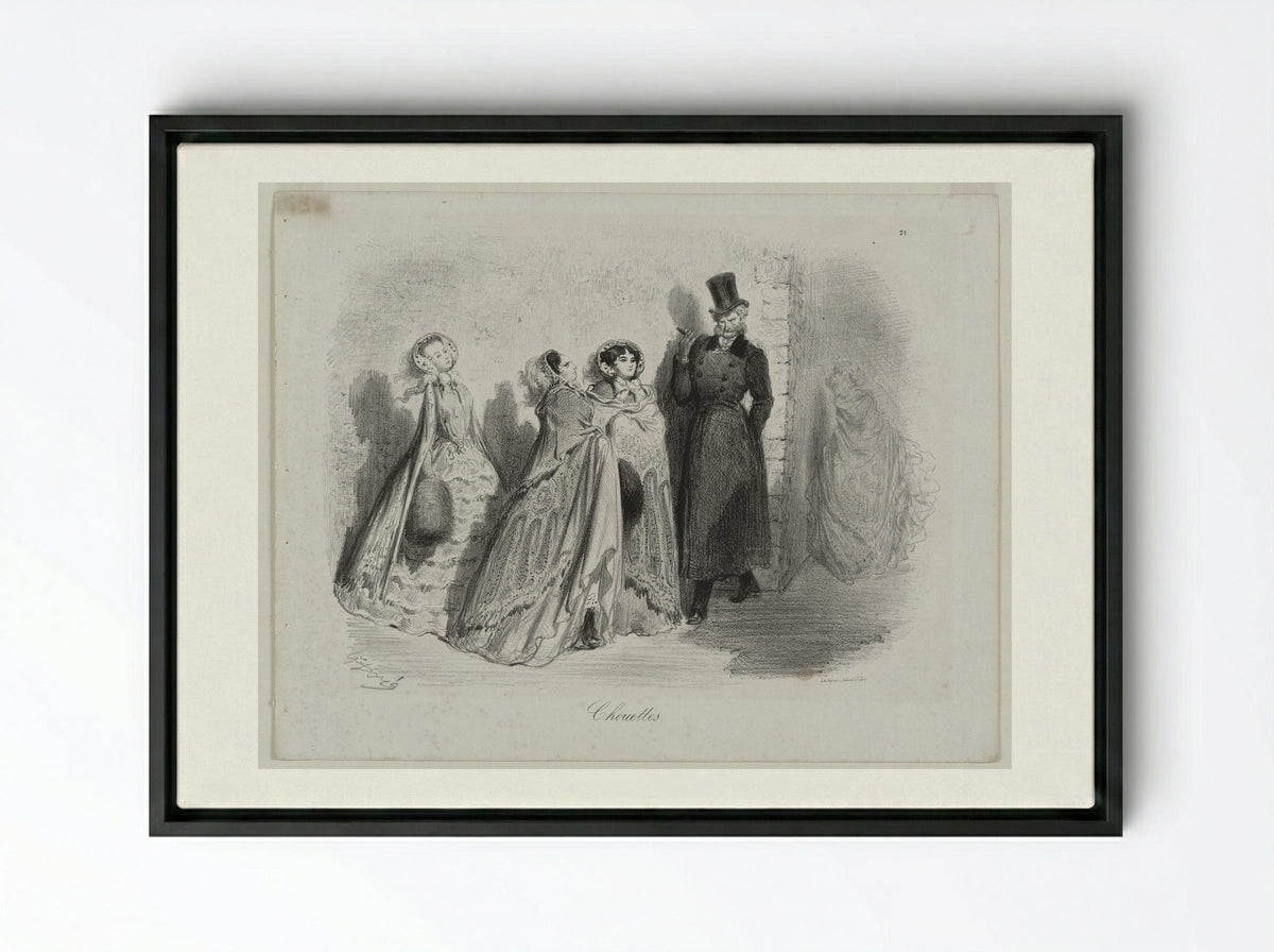 Chouettes (Owls) - Gustave Doré - Framed Canvas Black