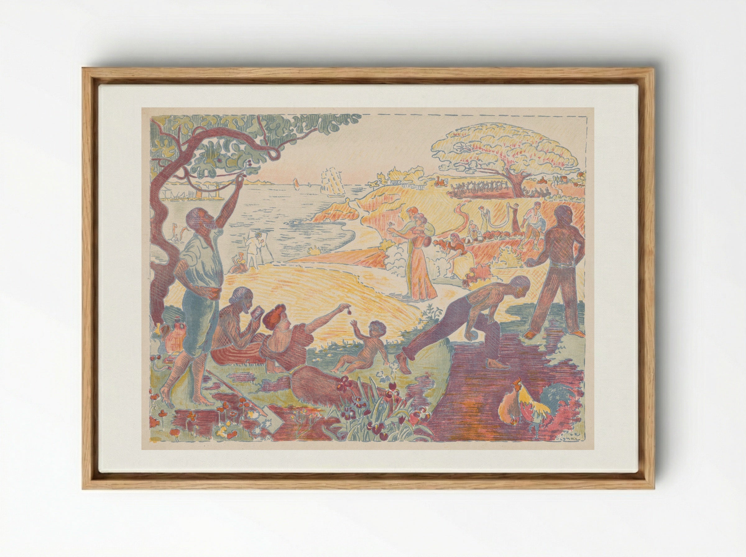 In the Time of Harmony - Paul Signac - Framed Canvas Wood