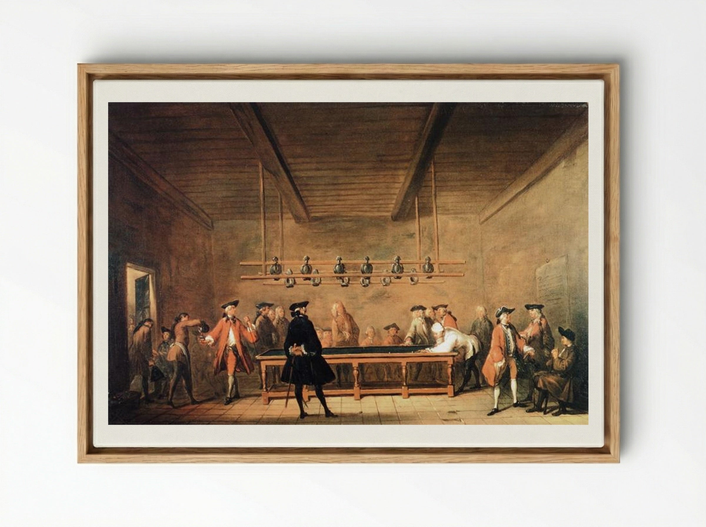 A Game of Billiards - Jean-Baptiste-Siméon Chardin - Framed Canvas Wood