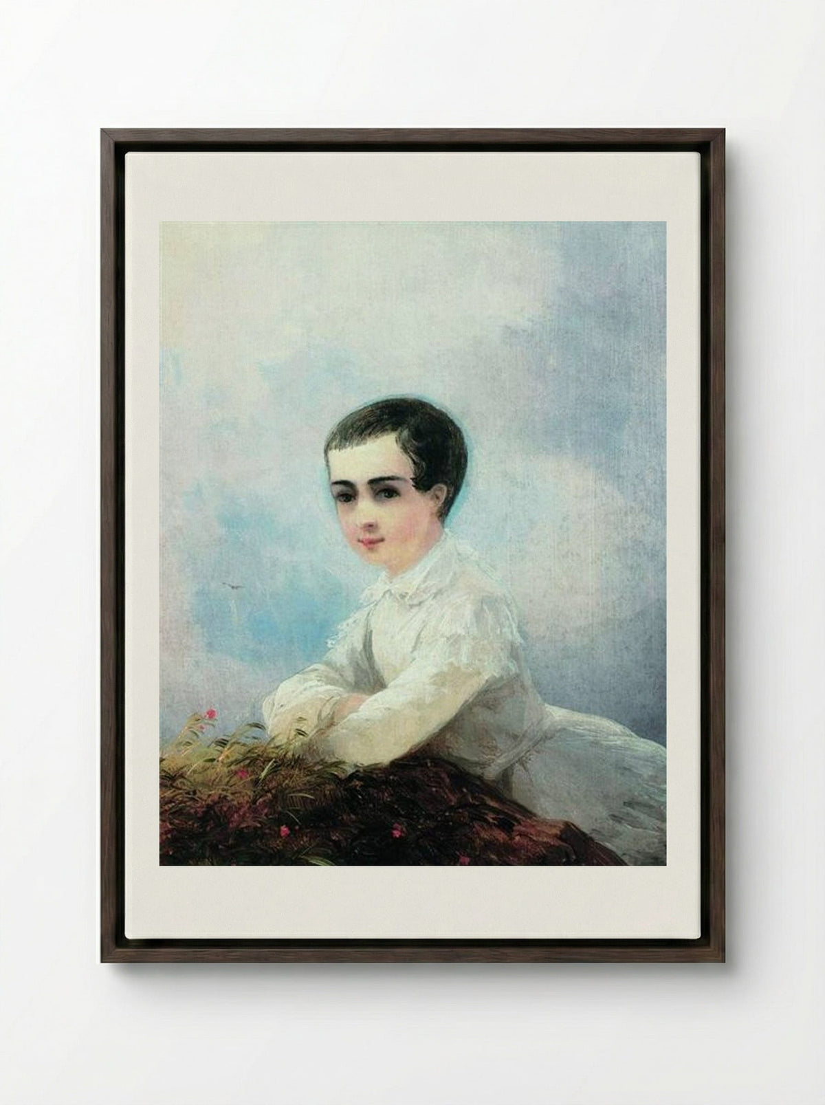 Portrait of I. Lazarev - Ivan Aivazovsky - Framed Canvas Dark Wood