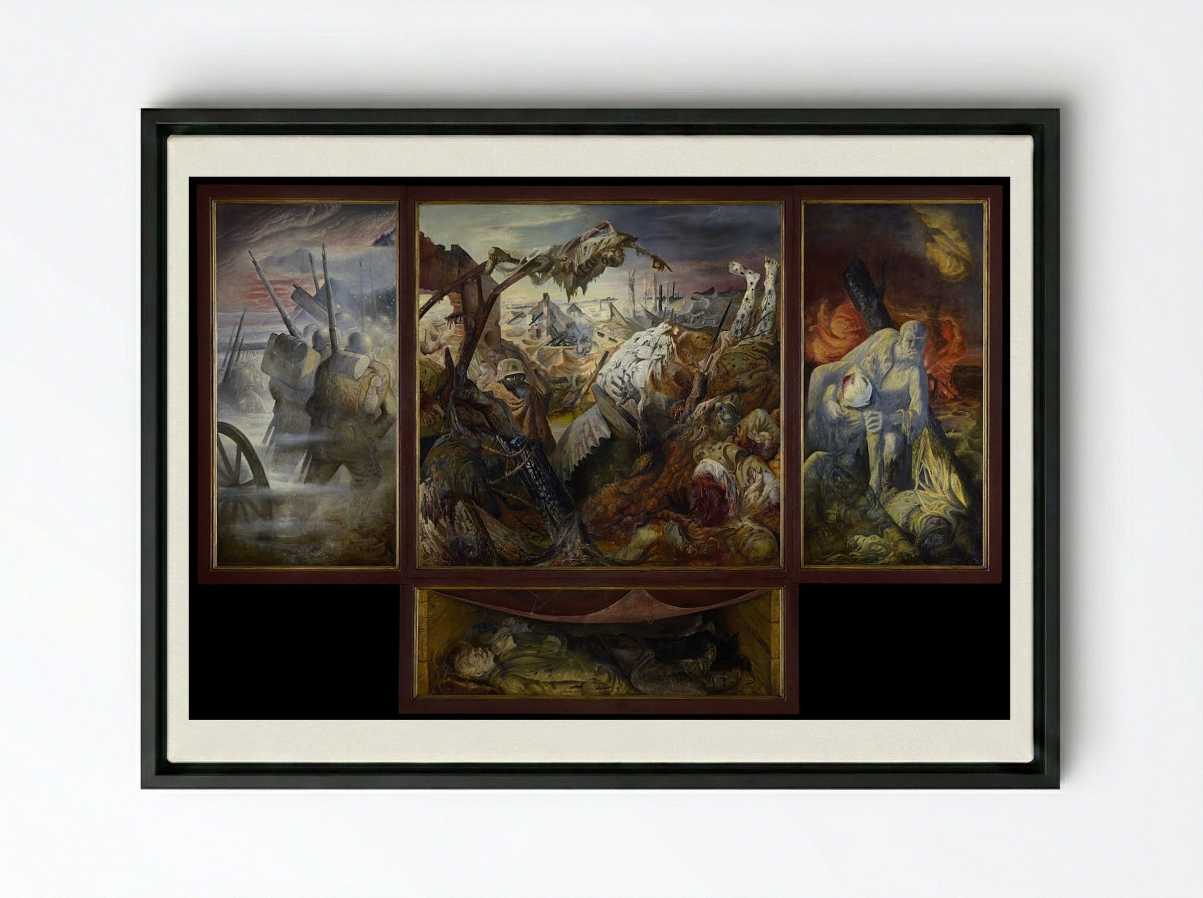 War (Der Krieg) - Otto Dix - Framed Canvas Black