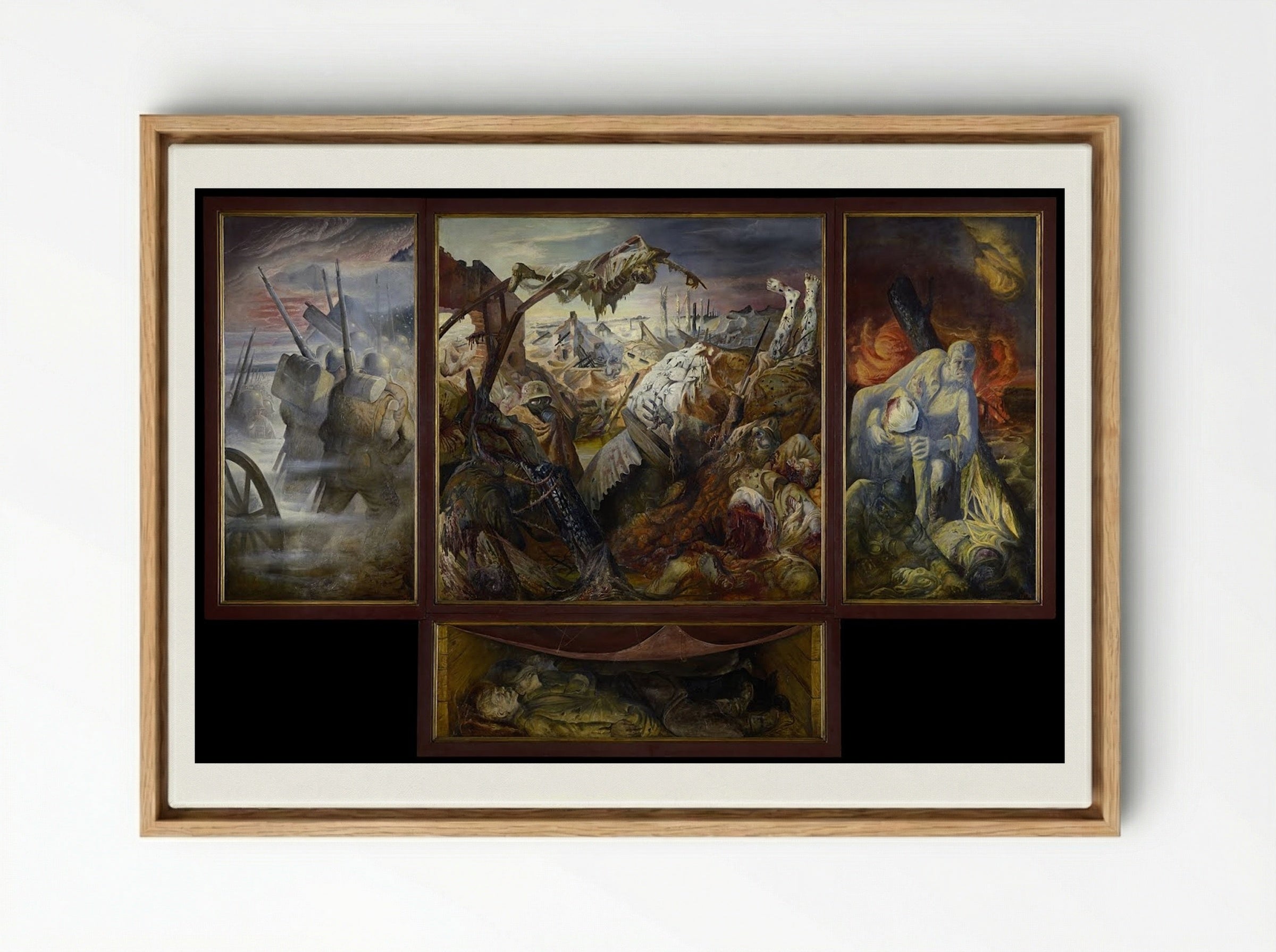 War (Der Krieg) - Otto Dix - Framed Canvas Wood