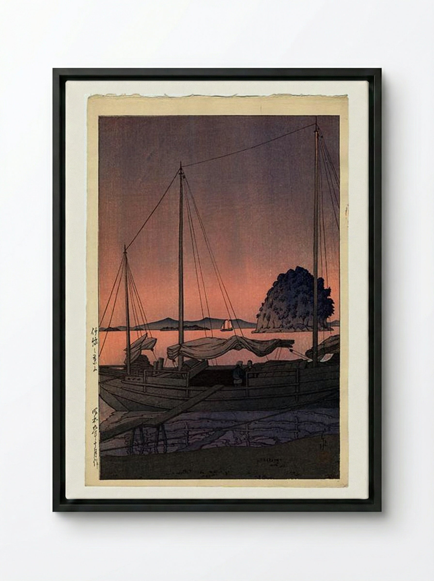 Hayama, Iyo - Hasui Kawase - Framed Canvas Black