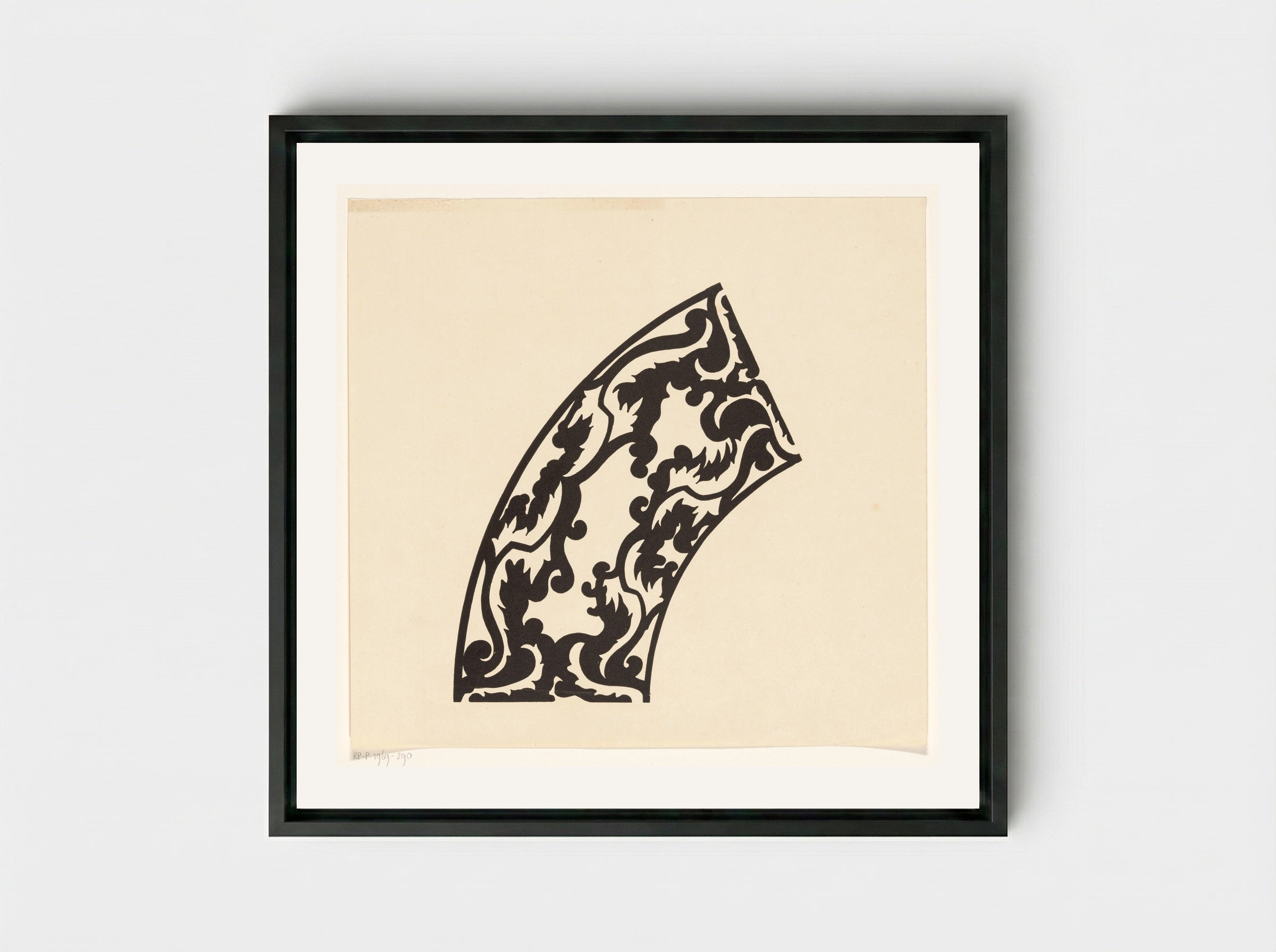Siermotief - Carel Adolph Lion Cachet - Framed Canvas Black