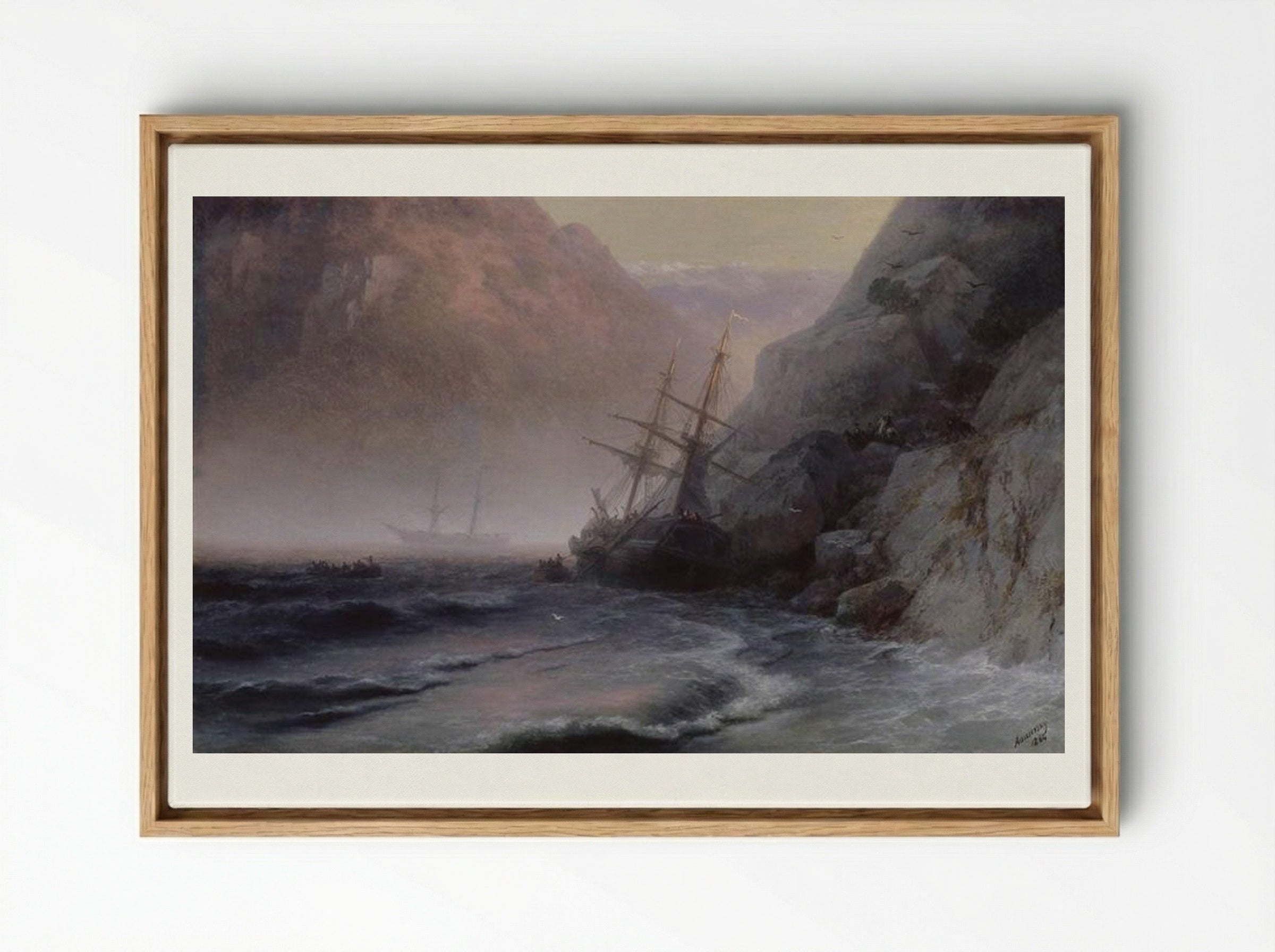 Smugglers - Ivan Aivazovsky - Framed Canvas Wood