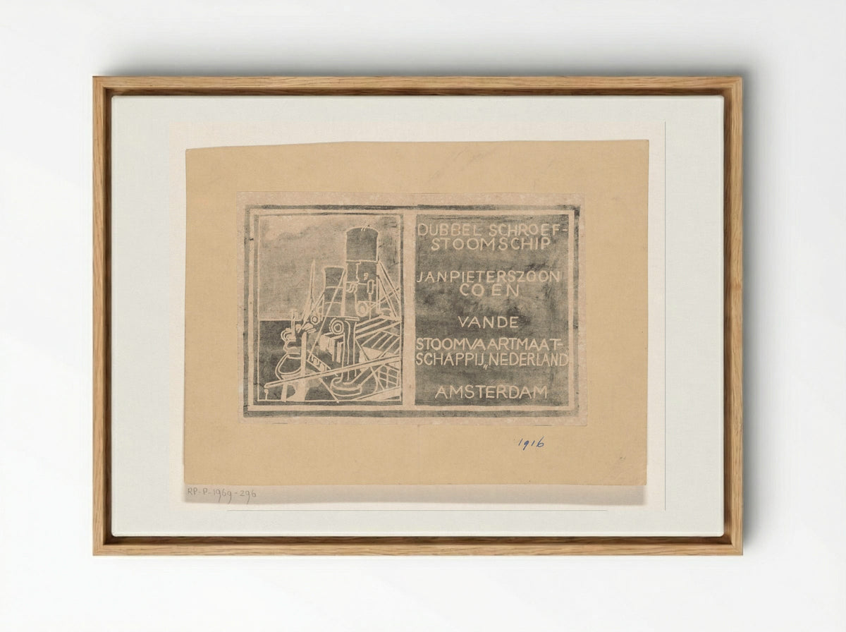 Stoomschip Jan Pieterszoon Coen - Carel Adolph Lion Cachet - Framed Canvas Wood
