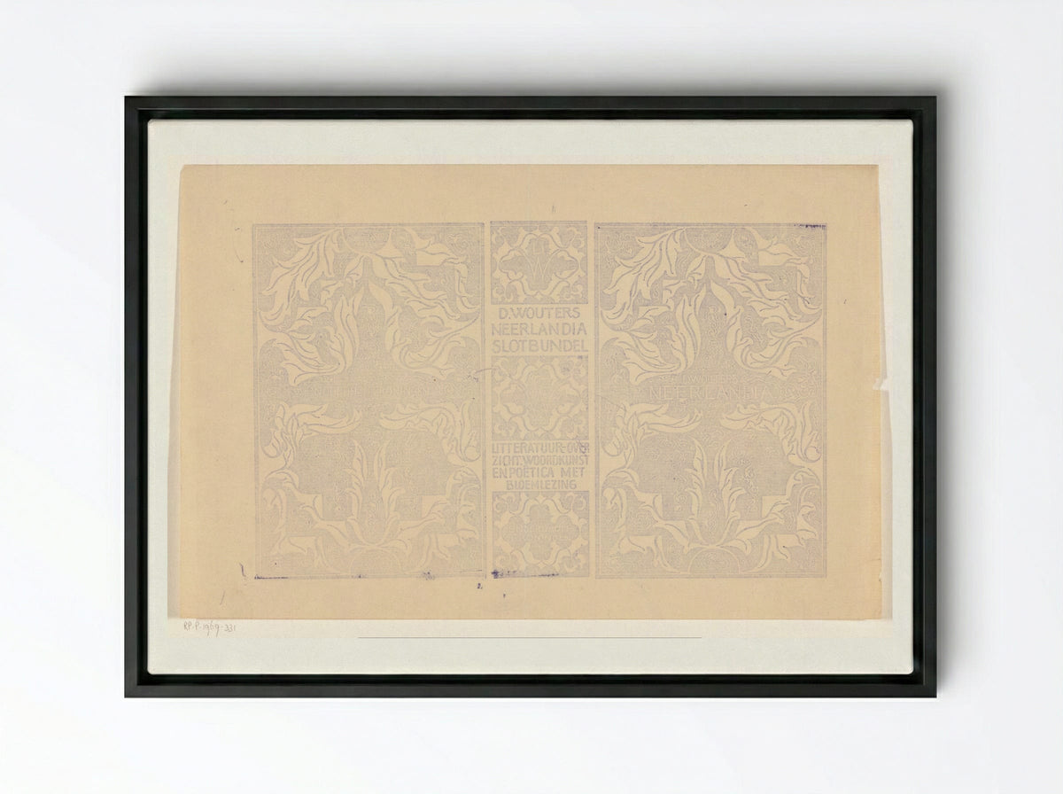 Omslagontwerp voor: D. Wouters, Neerlandia - Carel Adolph Lion Cachet - Framed Canvas Black