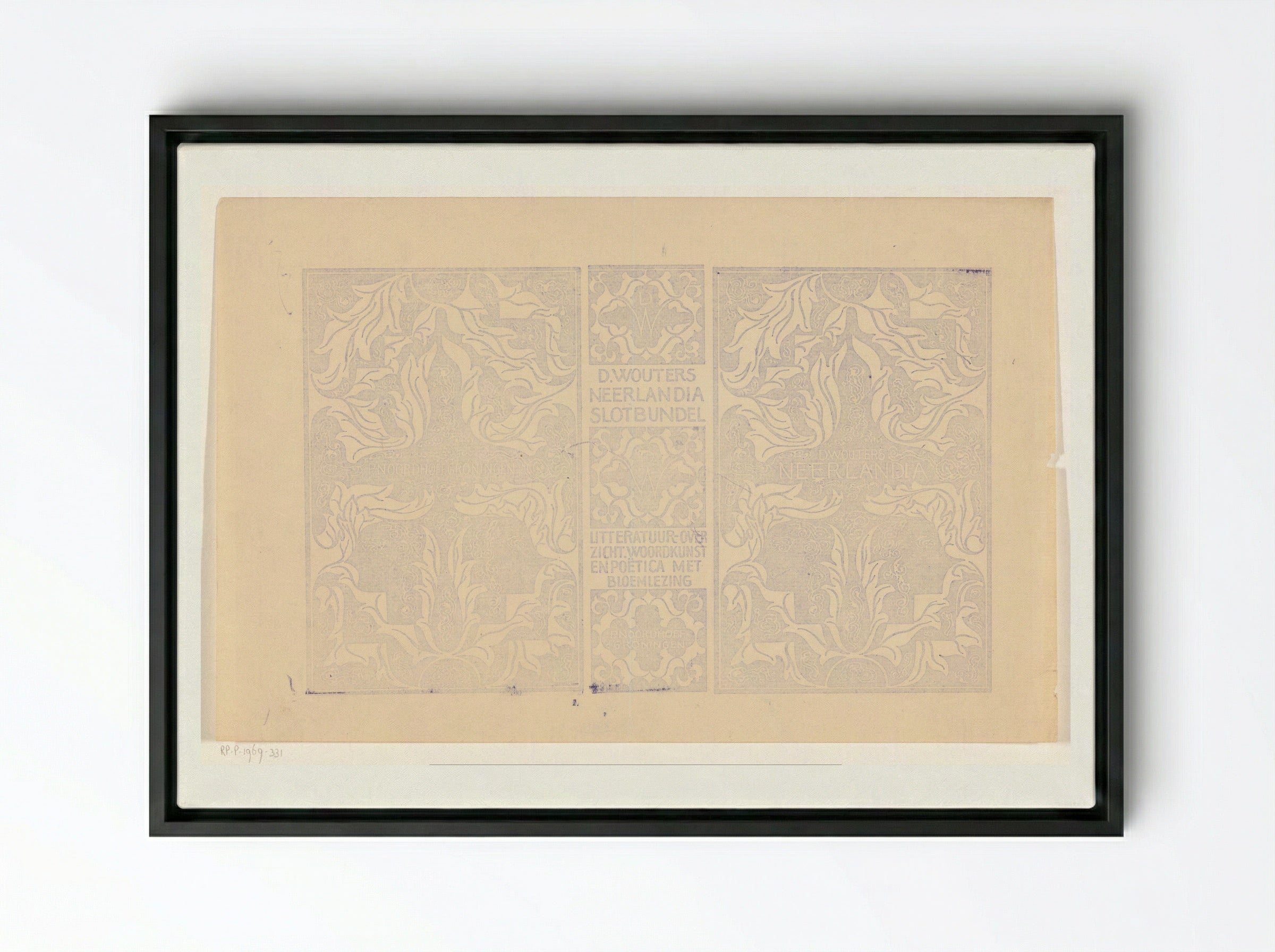Omslagontwerp voor: D. Wouters, Neerlandia - Carel Adolph Lion Cachet - Framed Canvas Black
