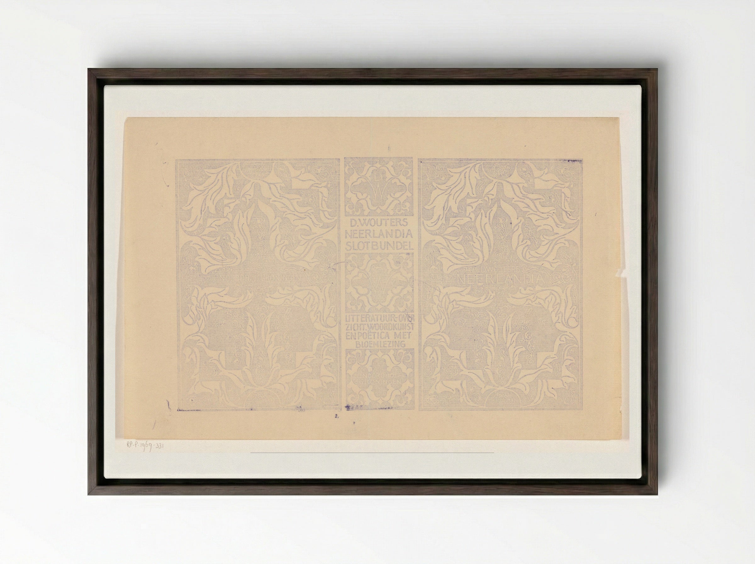 Omslagontwerp voor: D. Wouters, Neerlandia - Carel Adolph Lion Cachet - Framed Canvas Dark Wood