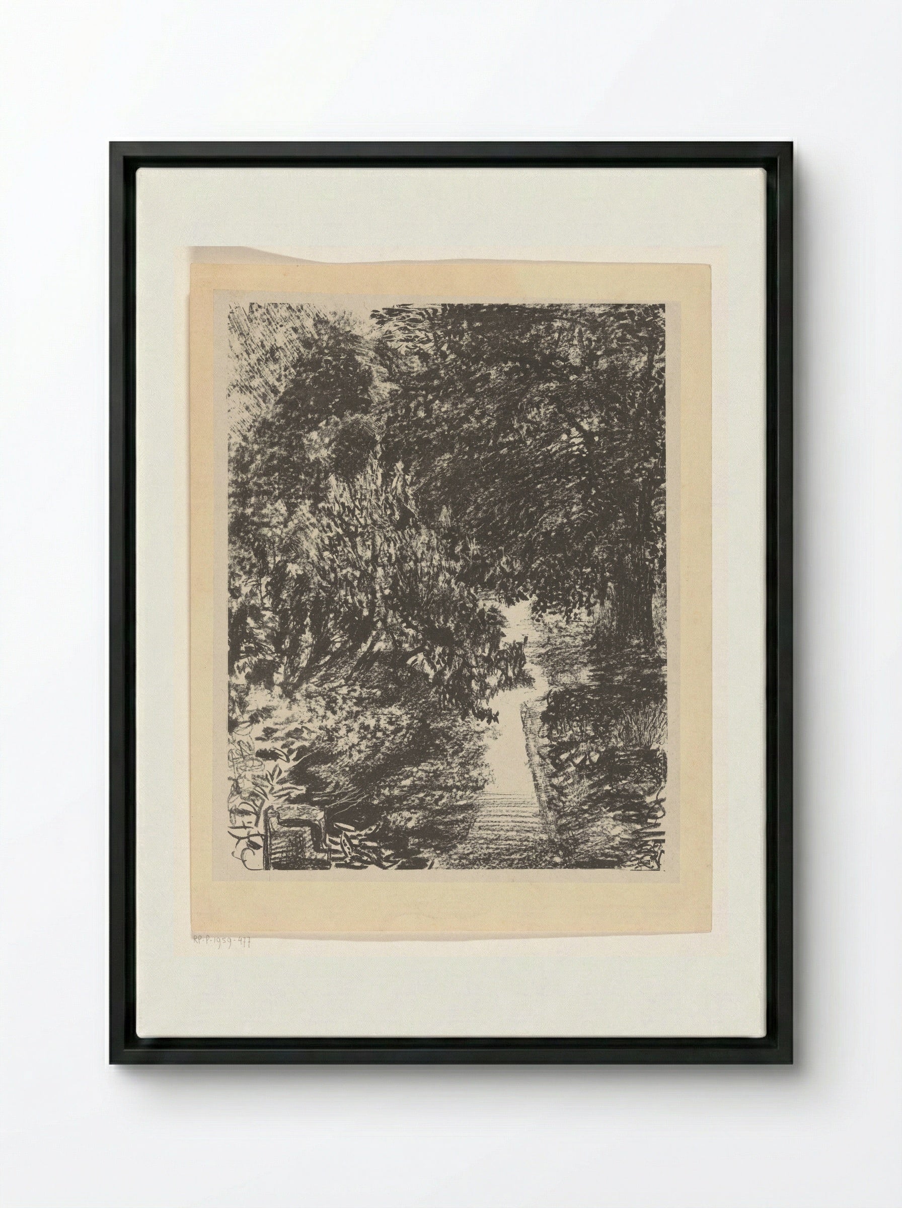 Tuinpad (Garden Path) - Carel Adolph Lion Cachet - Framed Canvas Black