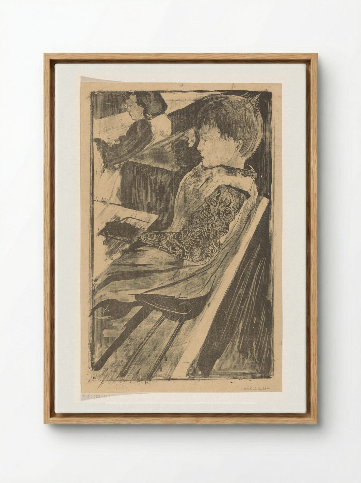 Kinderen in schoolbanken - Carel Adolph Lion Cachet - Framed Canvas Wood