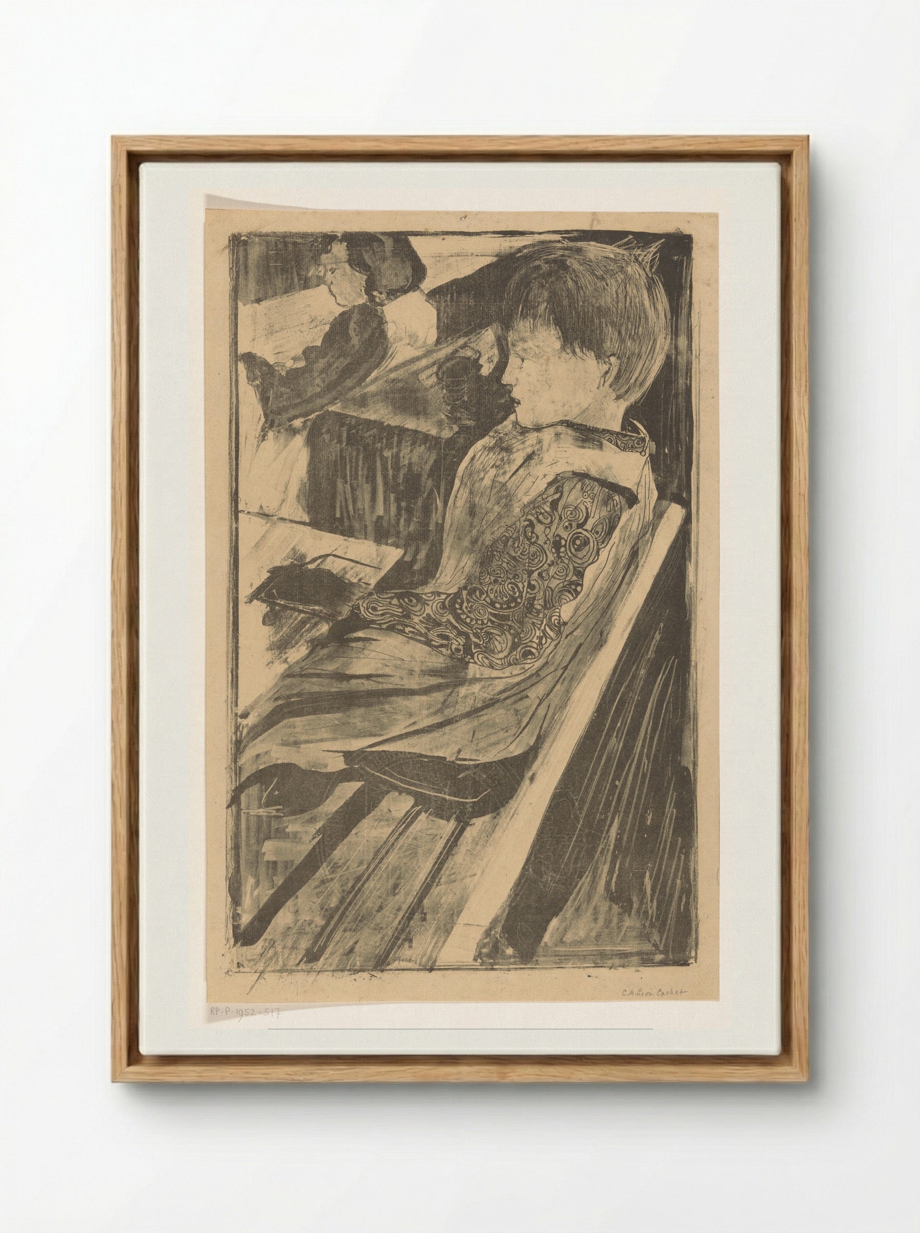 Kinderen in schoolbanken - Carel Adolph Lion Cachet - Framed Canvas Wood