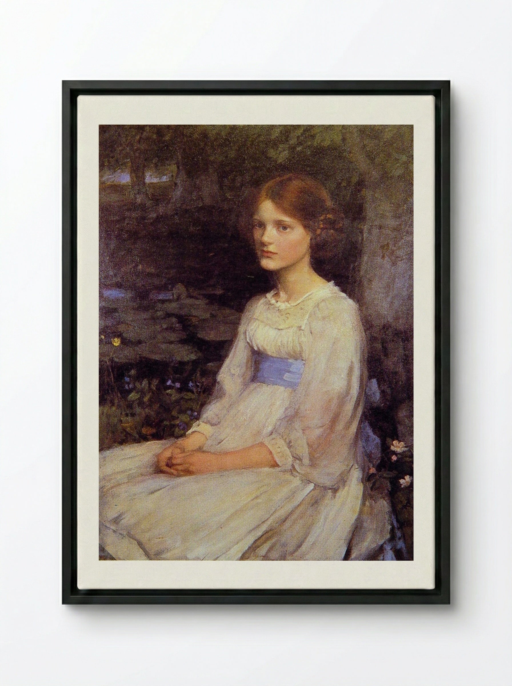 Miss Betty Pollock - John William Waterhouse - Framed Canvas Black