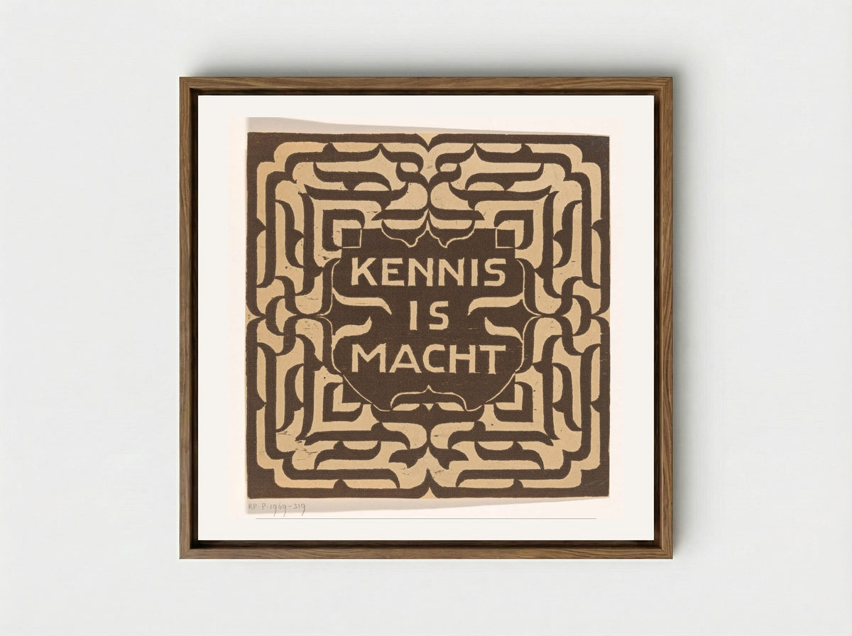 Kennis is macht - Carel Adolph Lion Cachet - Framed Canvas Wood