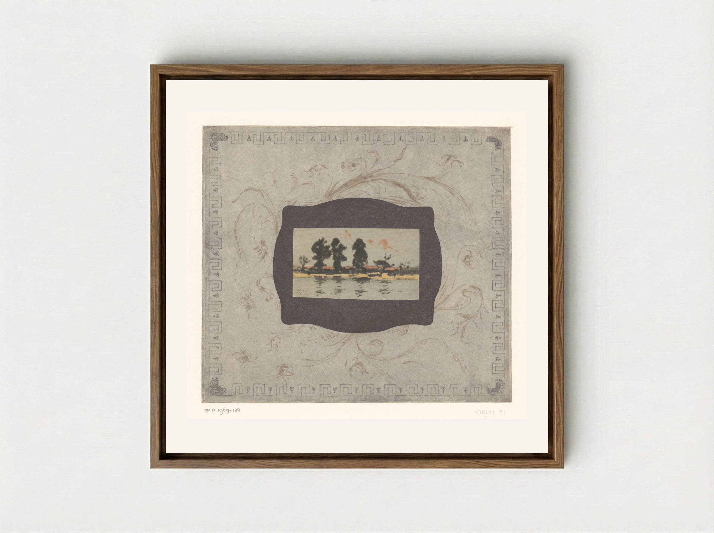 Gezicht op de Theems bij avond - Théodore Roussel - Framed Canvas Wood
