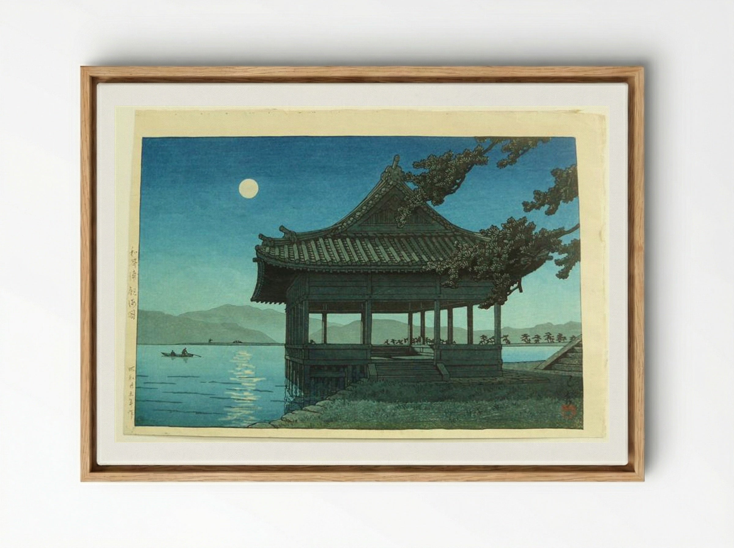 Kankai Pavillion at Wakaura Beach - Hasui Kawase - Framed Canvas Wood