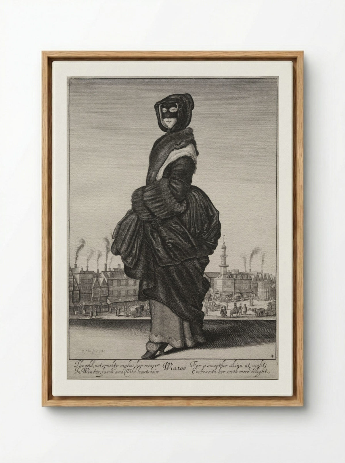 Winter - Wenceslaus Hollar - Framed Canvas Wood