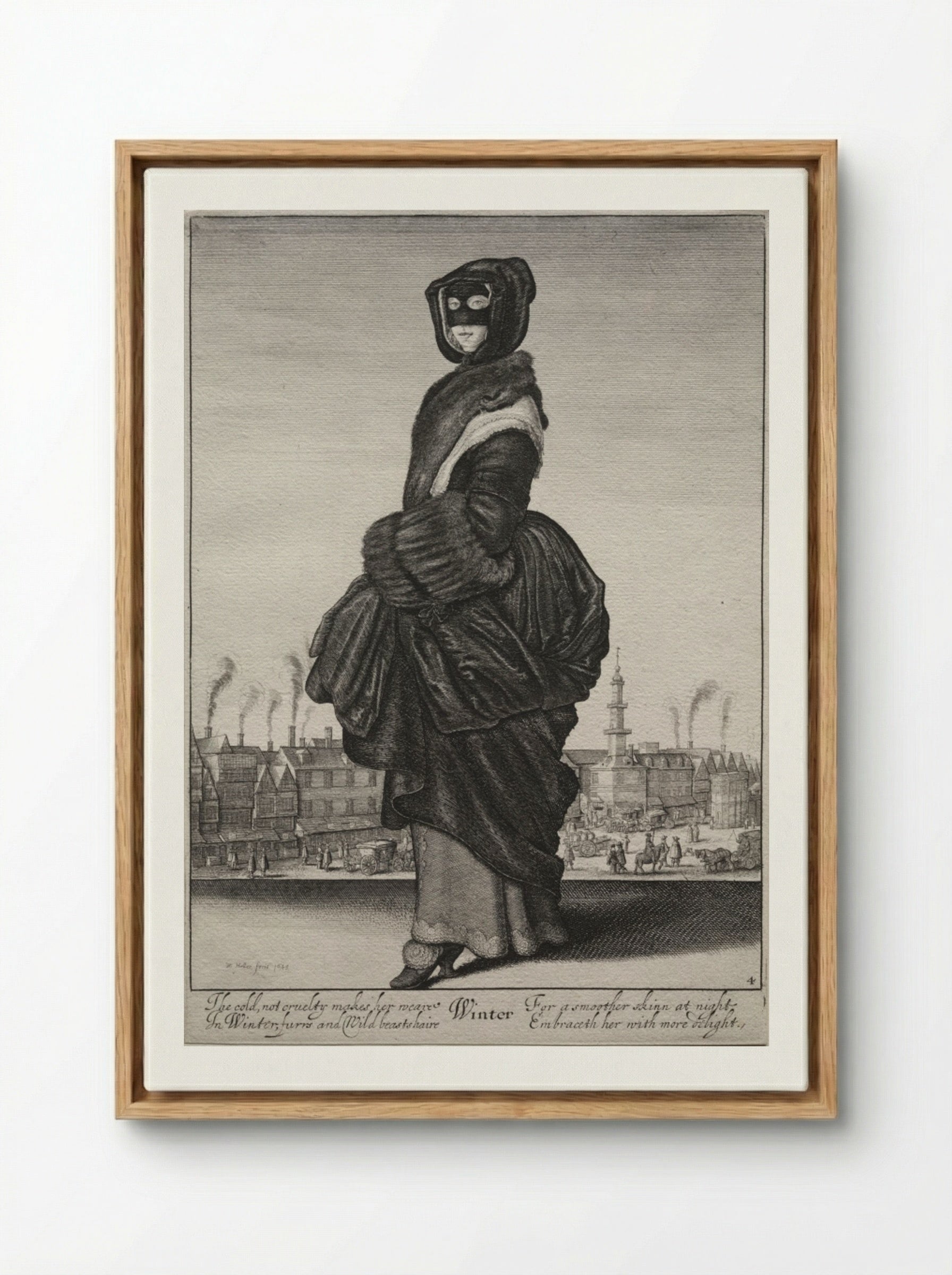 Winter - Wenceslaus Hollar - Framed Canvas Wood