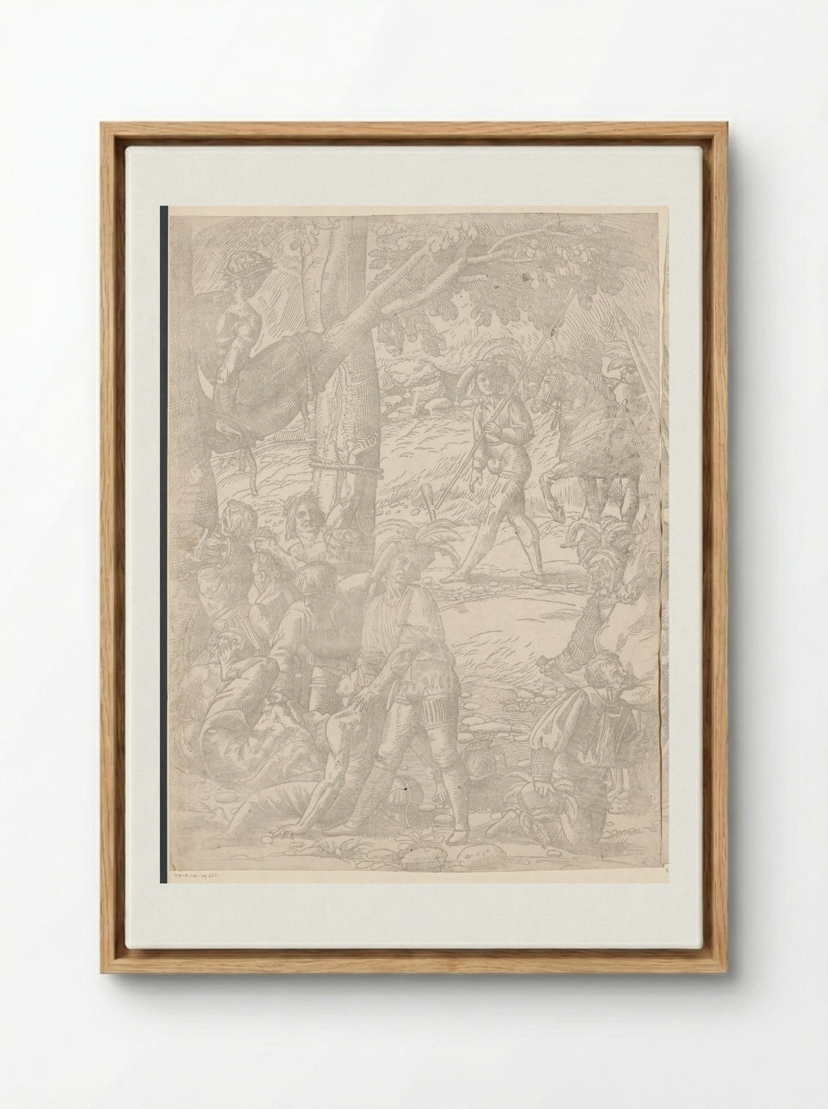 Martyrdom of the Ten Thousand (Seventh Part) - Domenico Campagnola - Framed Canvas Wood