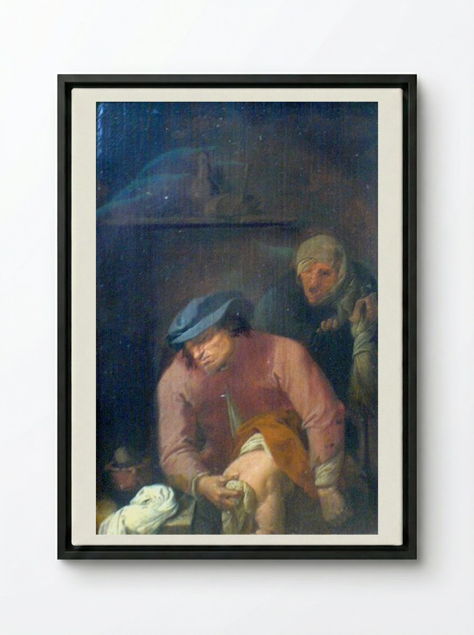 The Operation - Adriaen Brouwer - Framed Canvas Black