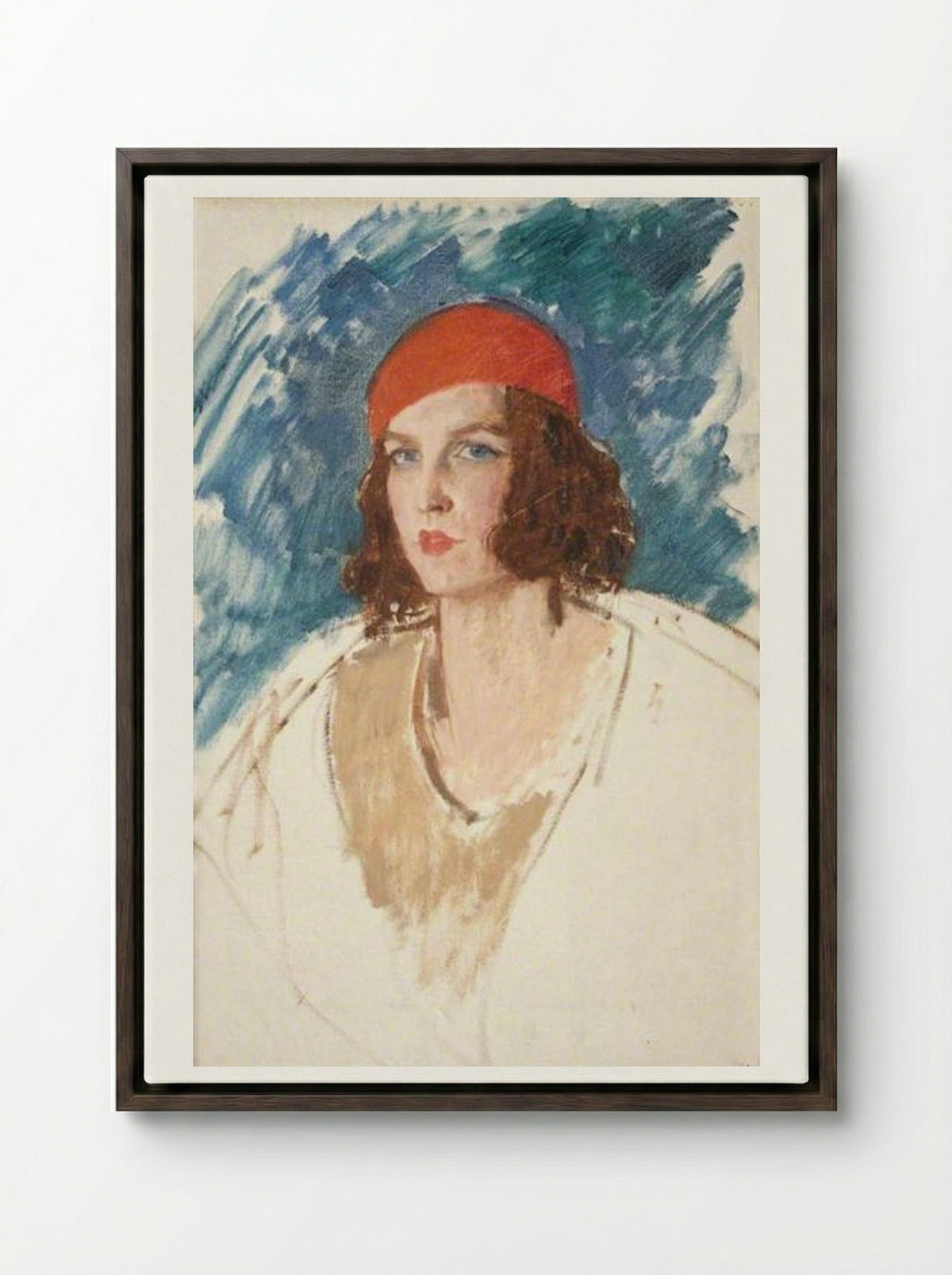 Lady Mary Alington - Augustus John - Framed Canvas Dark Wood
