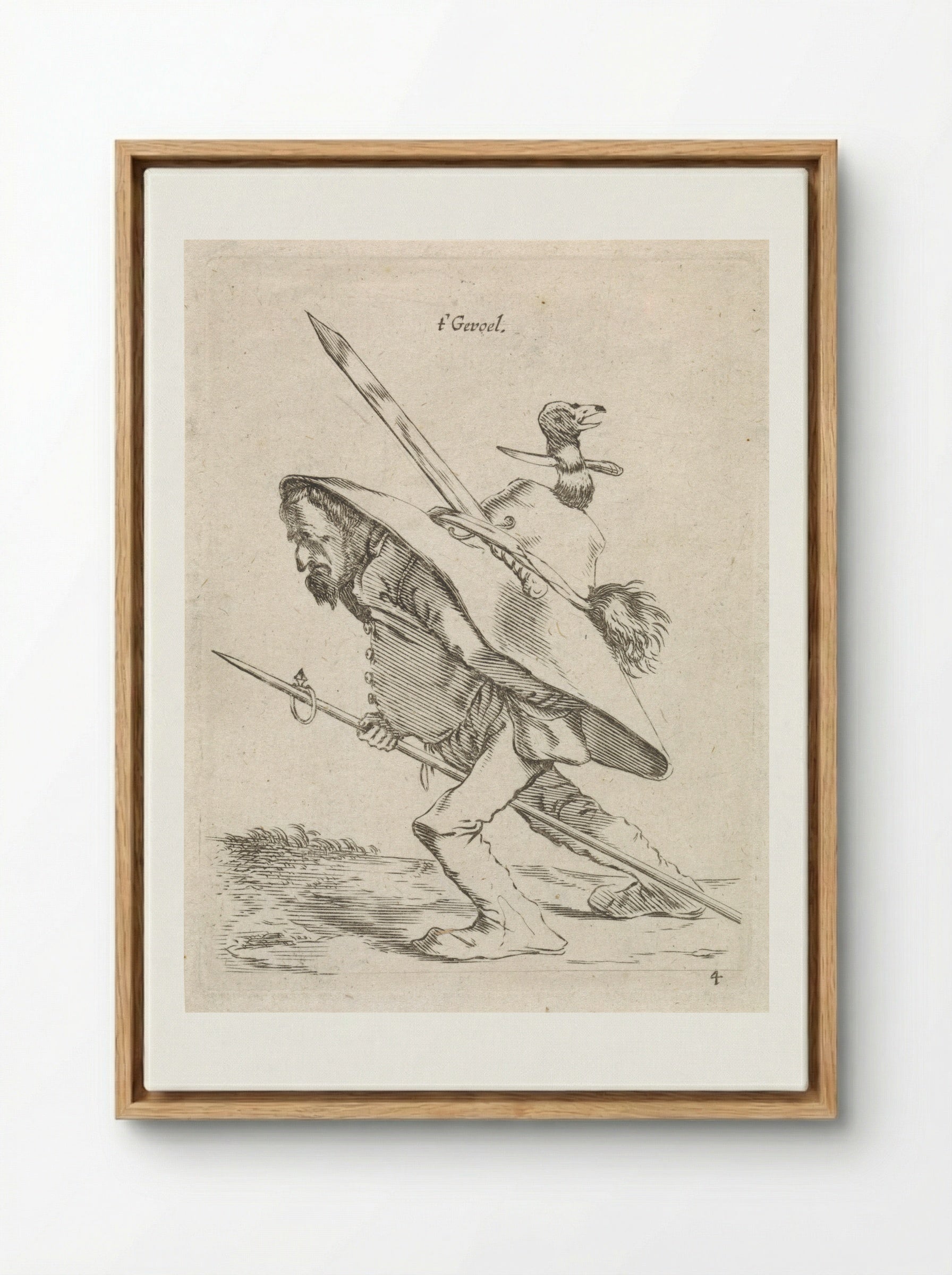 t' Gevoel (Sense of Touch) - Cornelis Saftleven - Framed Canvas Wood