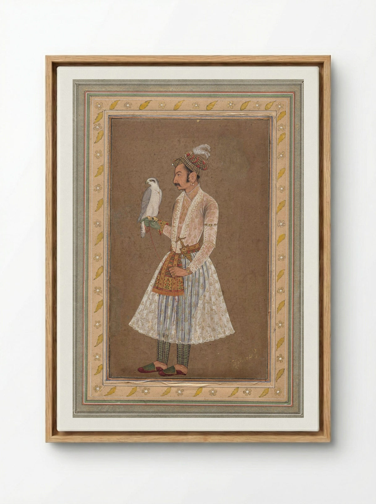 Portrait of Raja Jagat Singh of Nurpur - Bichitr - Framed Canvas Wood