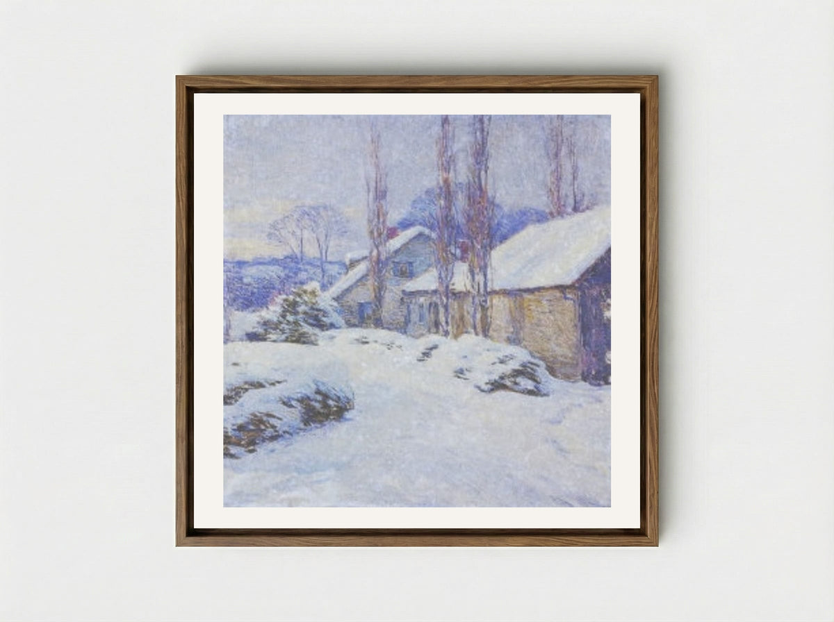 Winter Afternoon - Willard Metcalf - Framed Canvas Wood