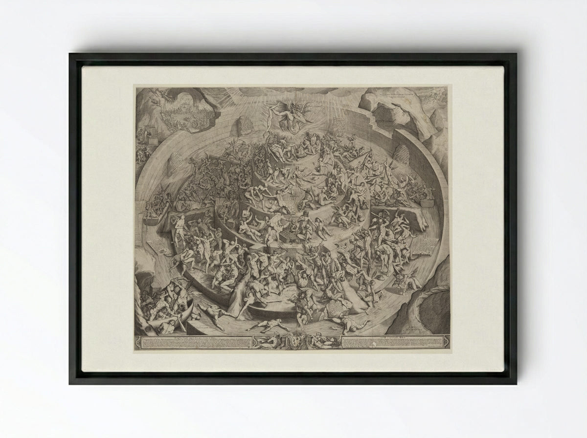 The Inferno According to Dante - Jacques Callot - Framed Canvas Black