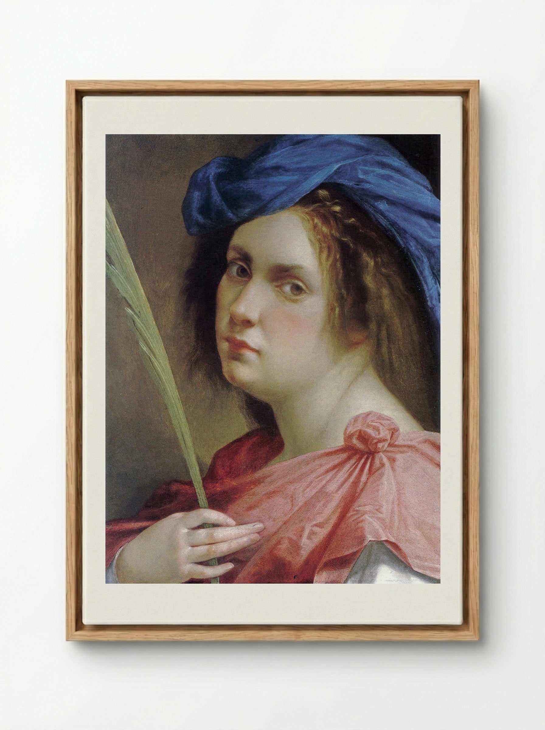 Self-portrait as a Female Martyr - Artemisia Gentileschi - Framed Canvas Wood