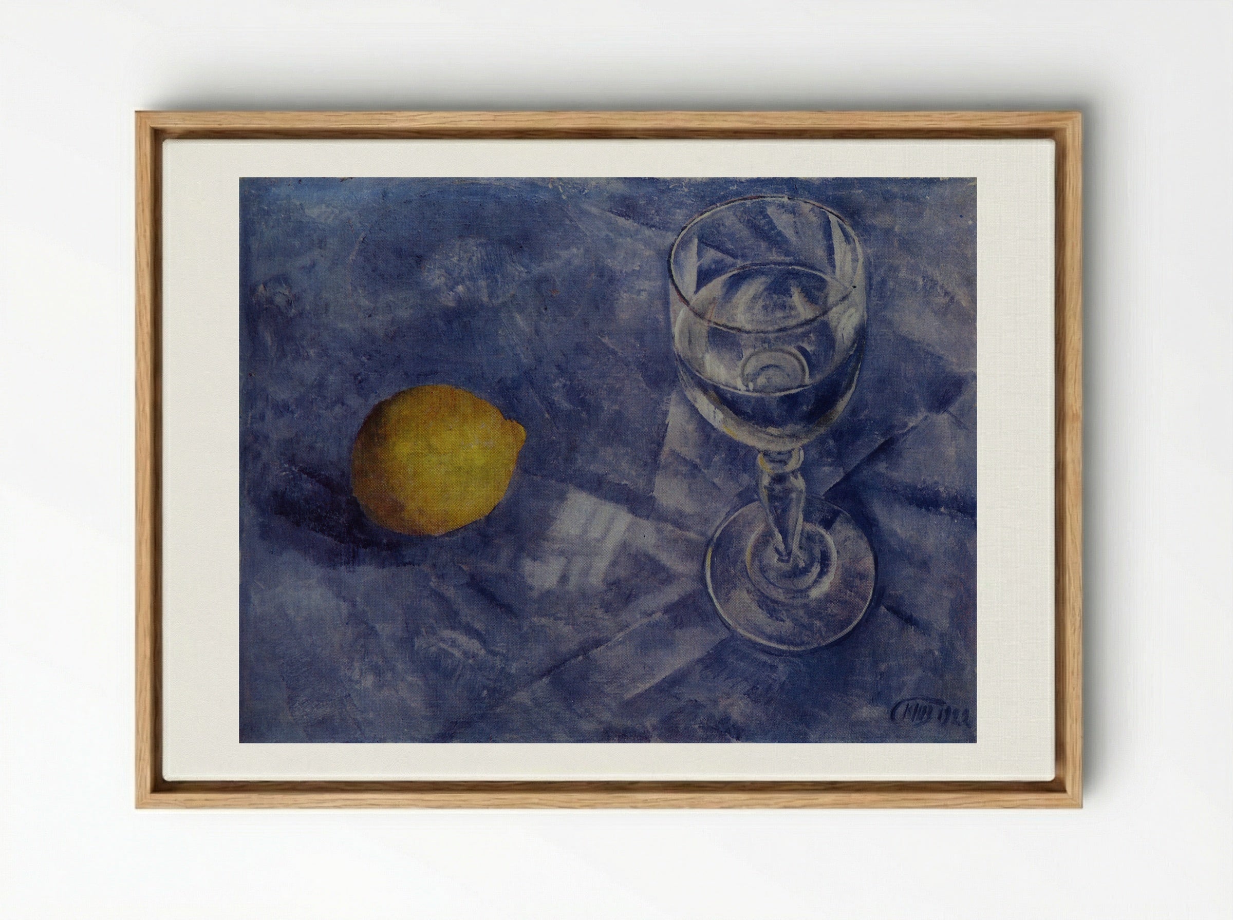 Glass and Lemon - Kuzma Petrov-Vodkin - Framed Canvas Wood
