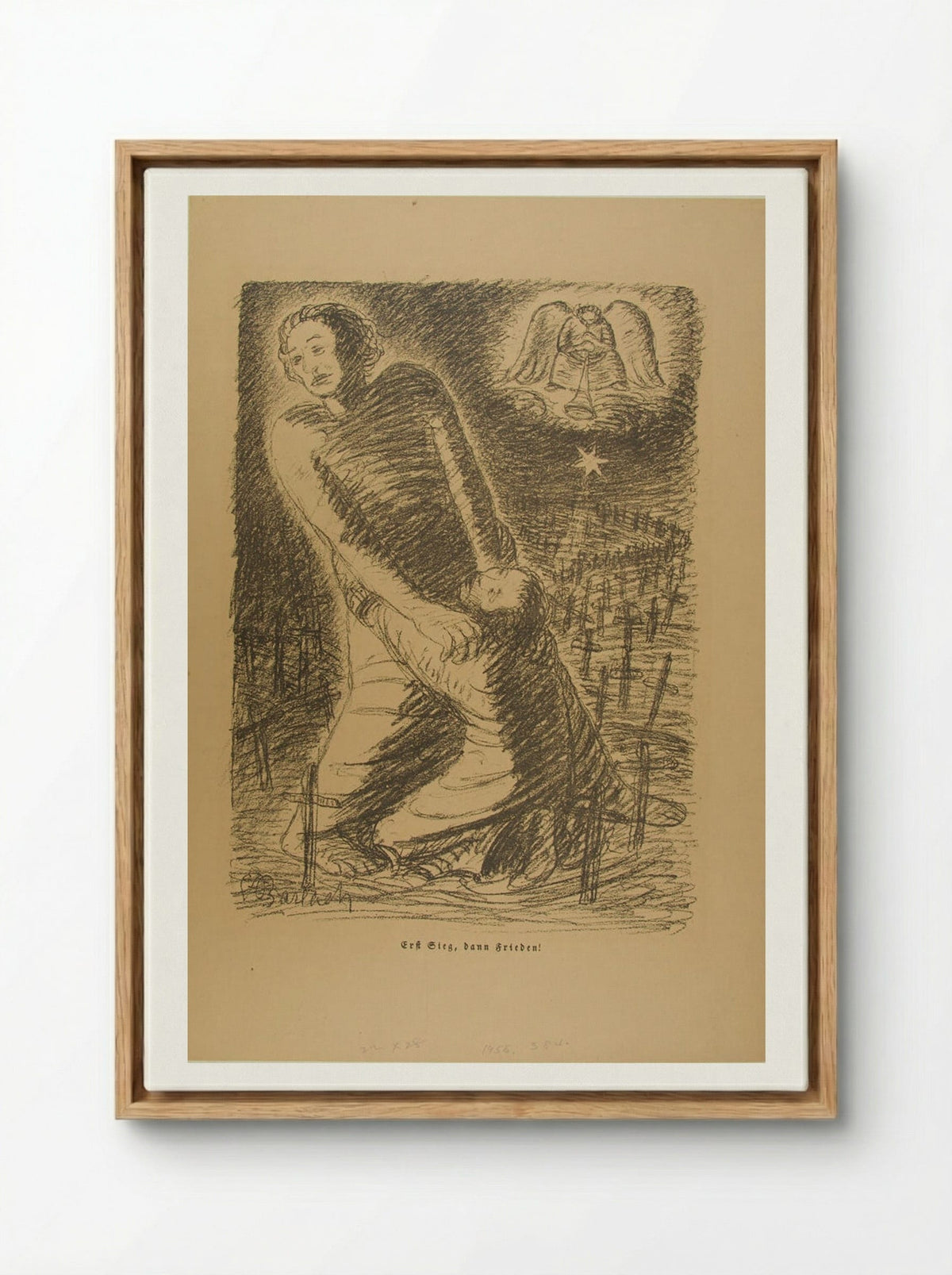 First Victory; Then Peace - Ernst Barlach - Framed Canvas Wood