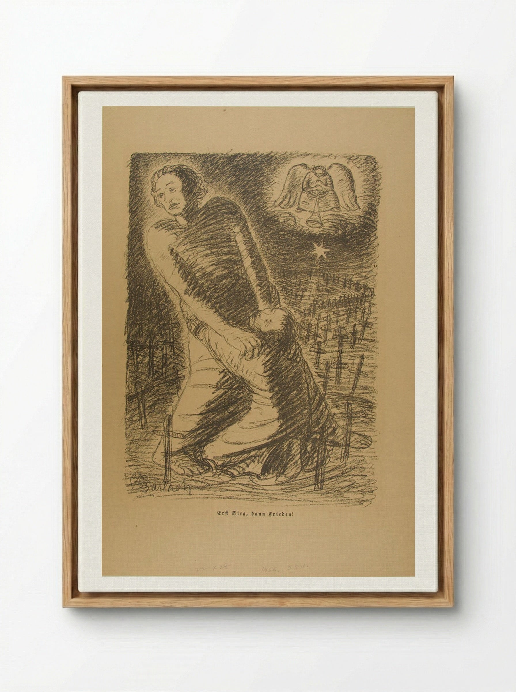 First Victory; Then Peace - Ernst Barlach - Framed Canvas Wood